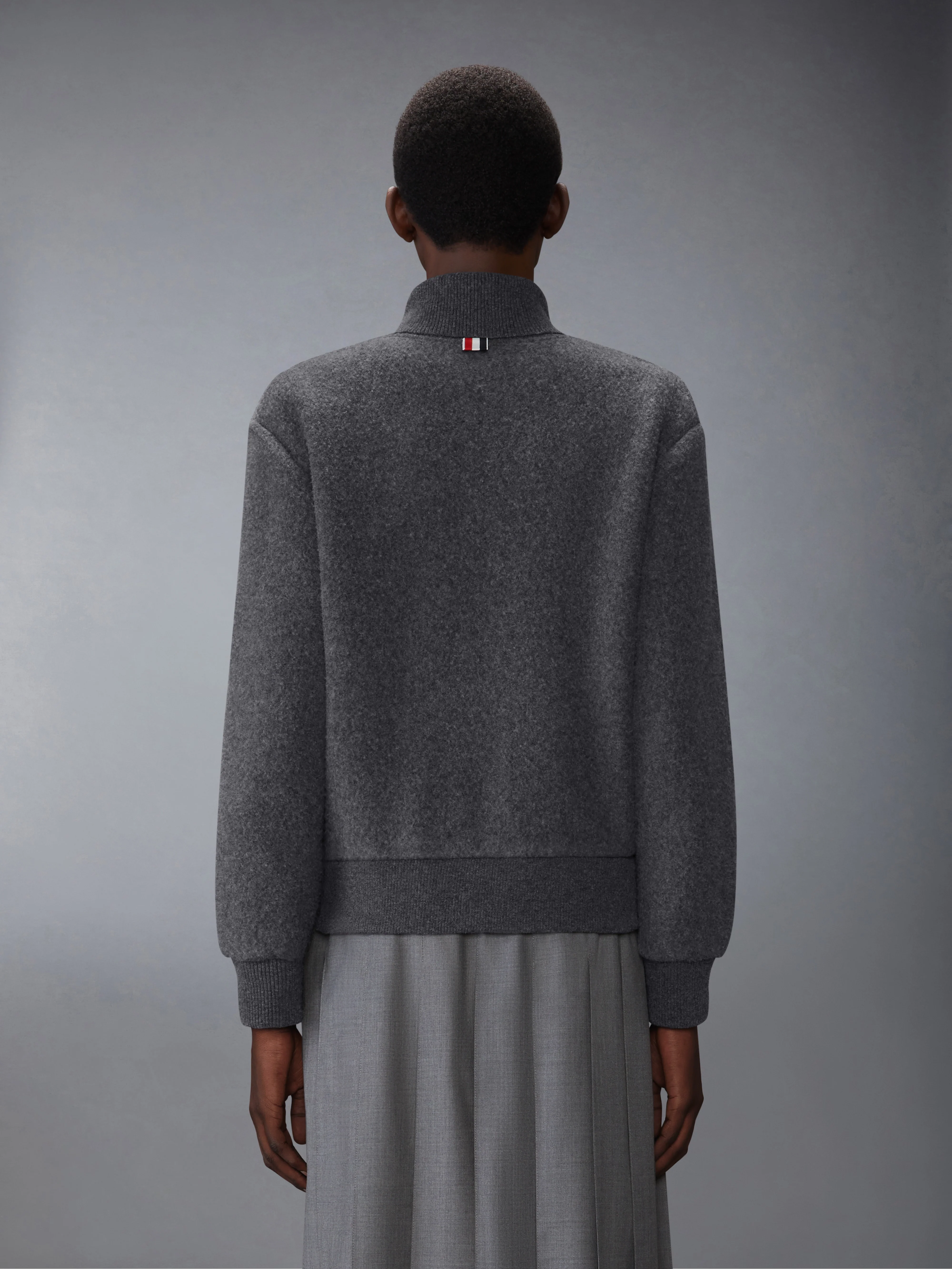 WOOL FLEECE FUNNEL NECK ZIP UP JACKET