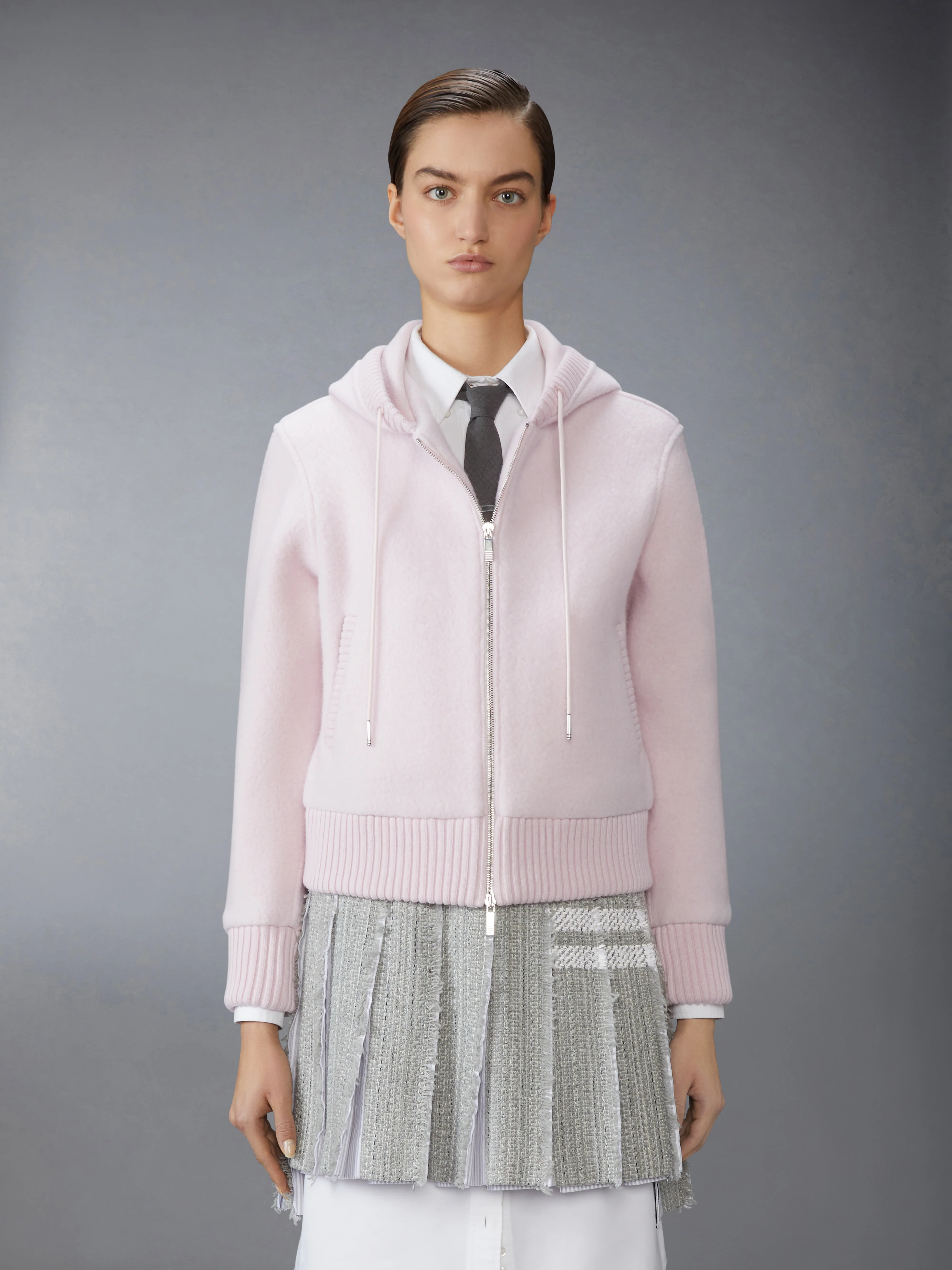 WOOL FLEECE ZIP UP HOODIE