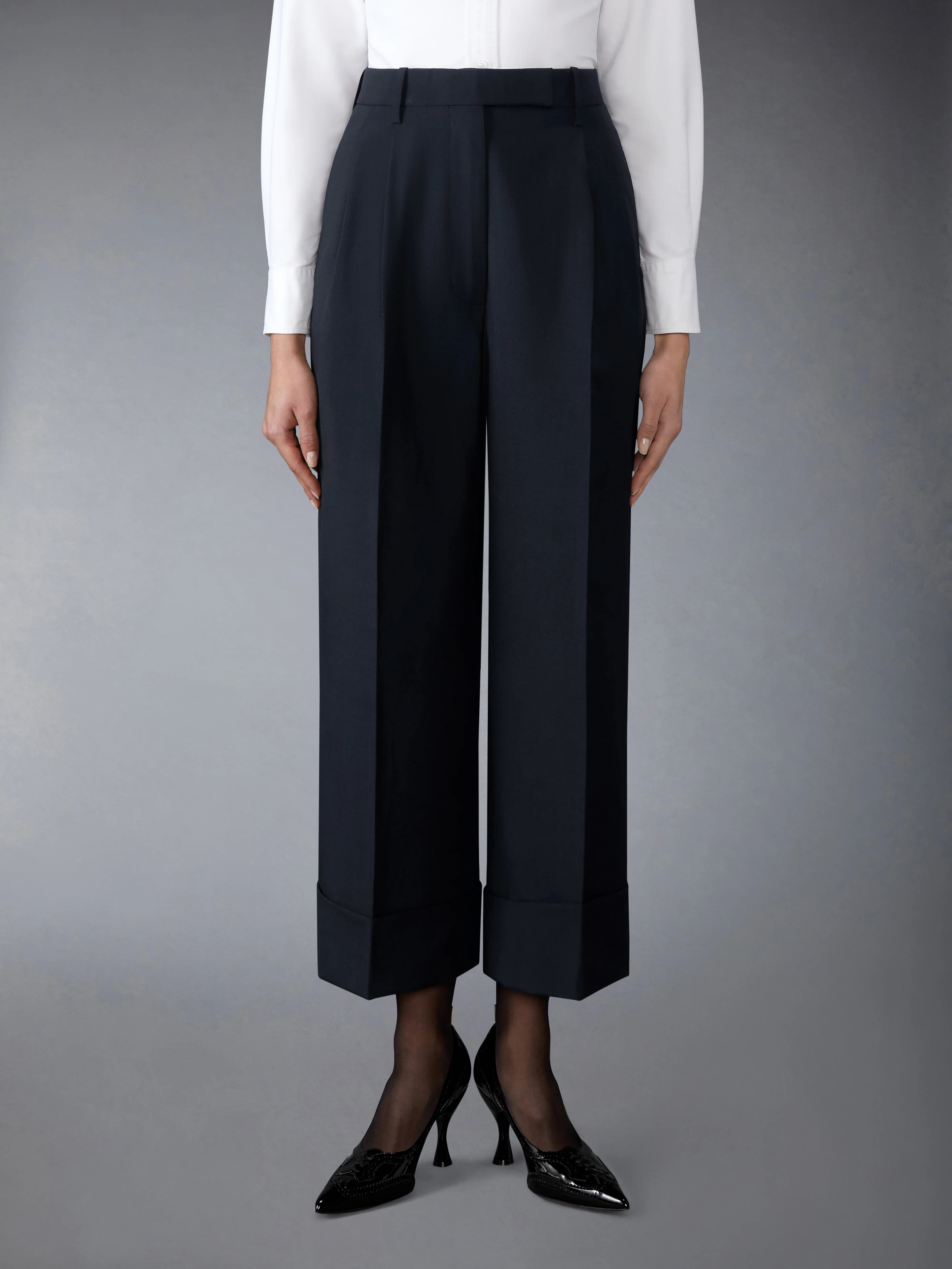 SCHOOL UNIFORM PLAIN WEAVE DOUBLE PLEAT TROUSER