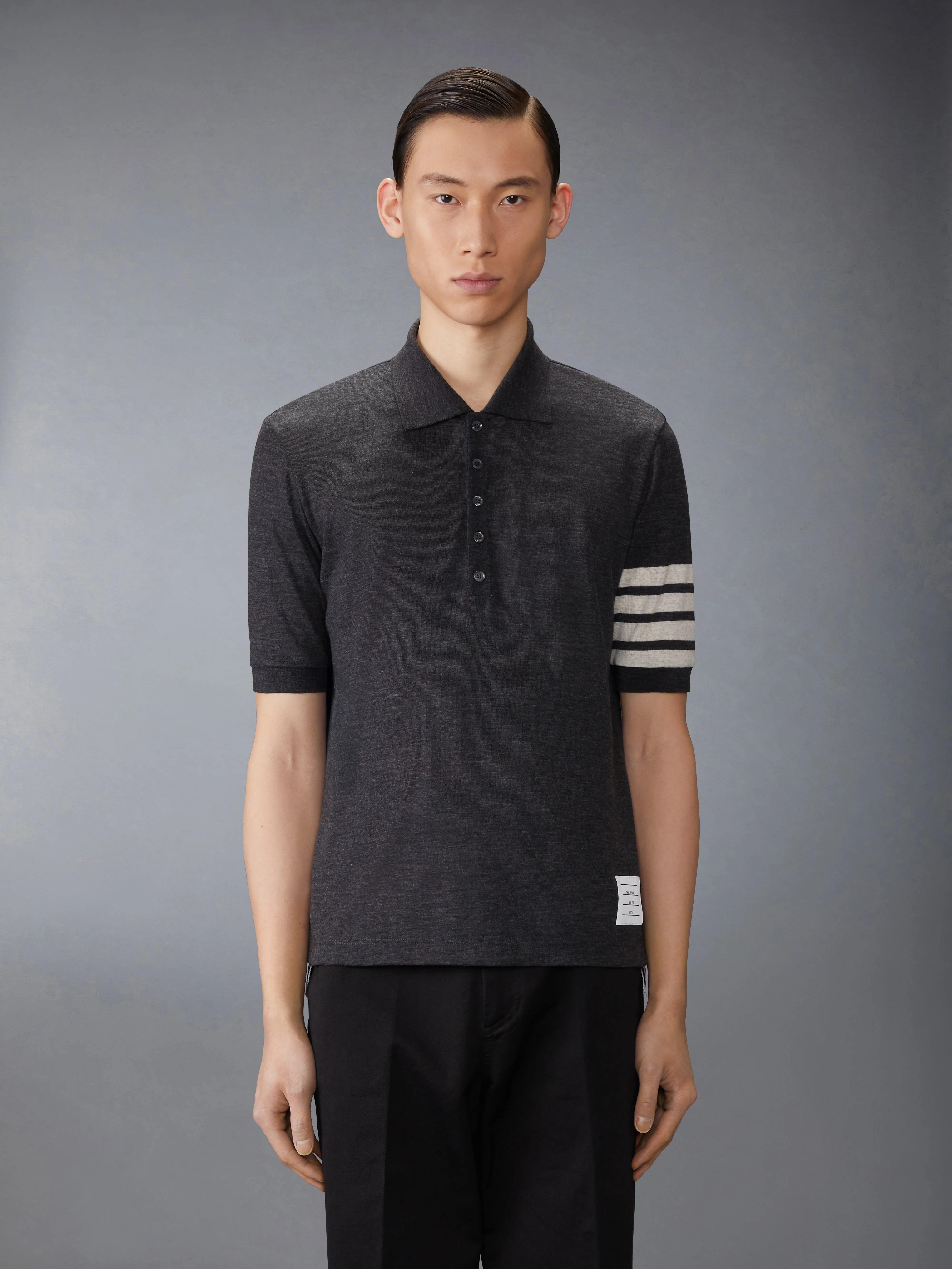 WOOL JERSEY 4-BAR POLO