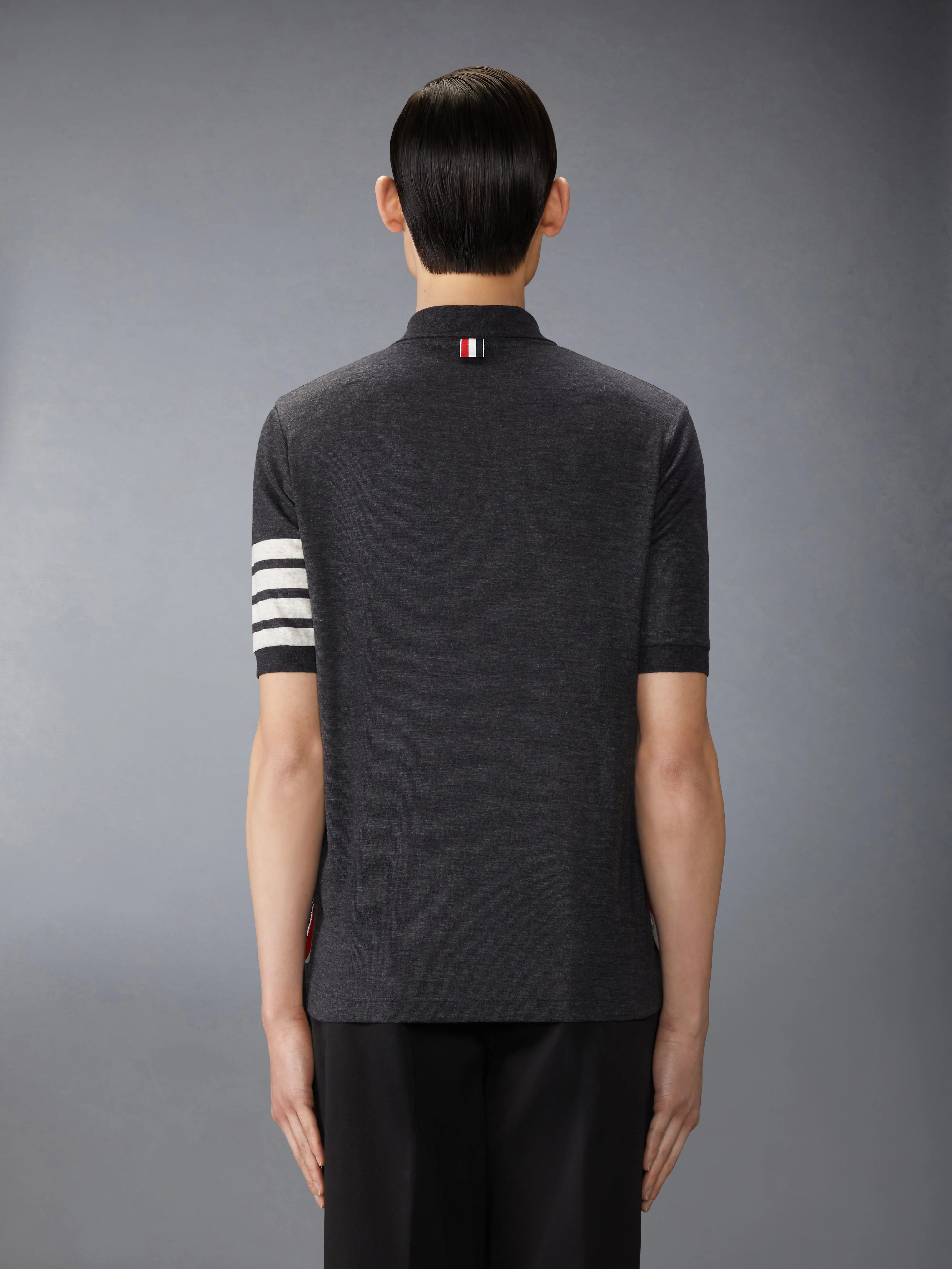 WOOL JERSEY 4-BAR POLO