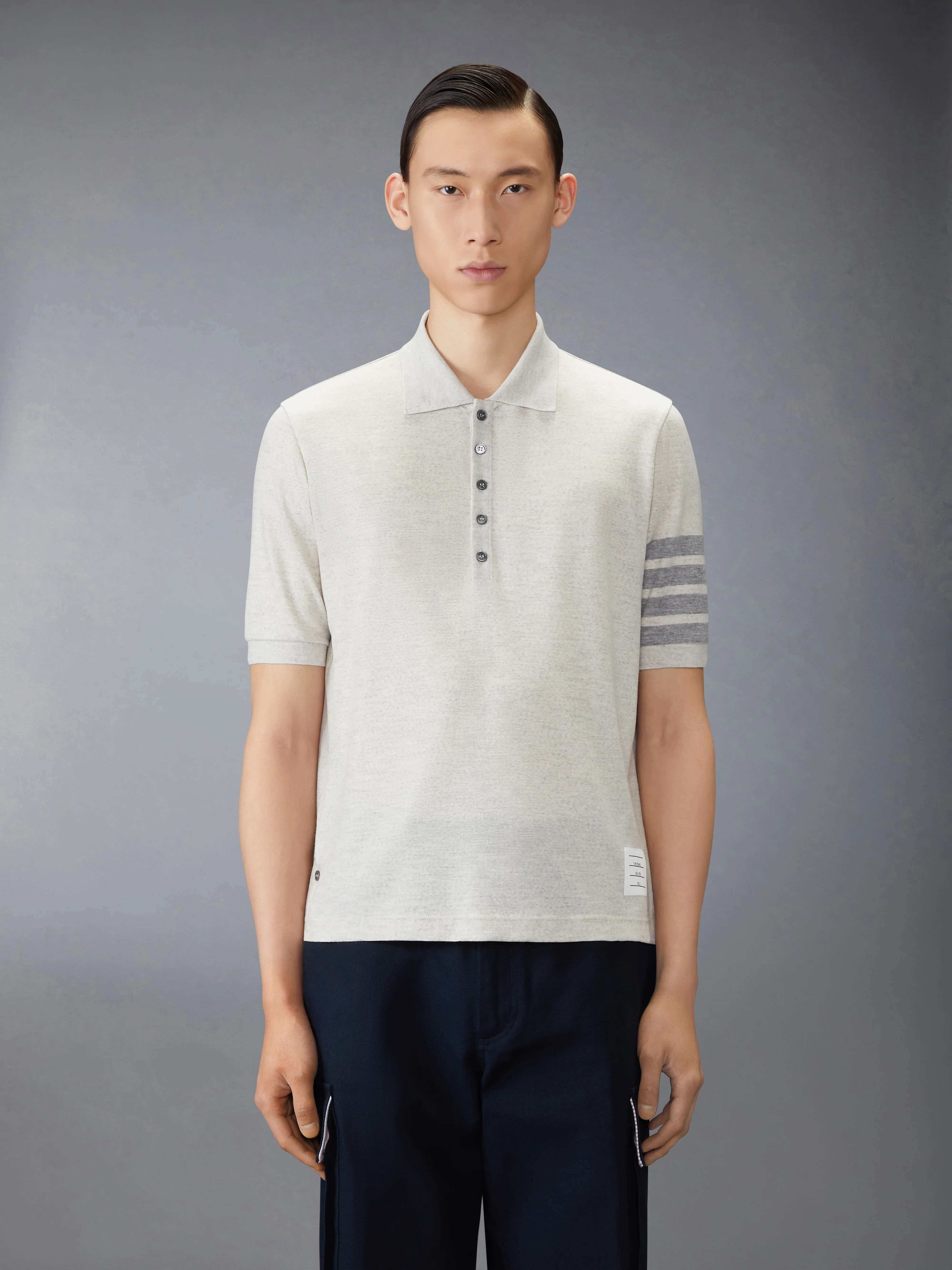 WOOL JERSEY 4-BAR POLO