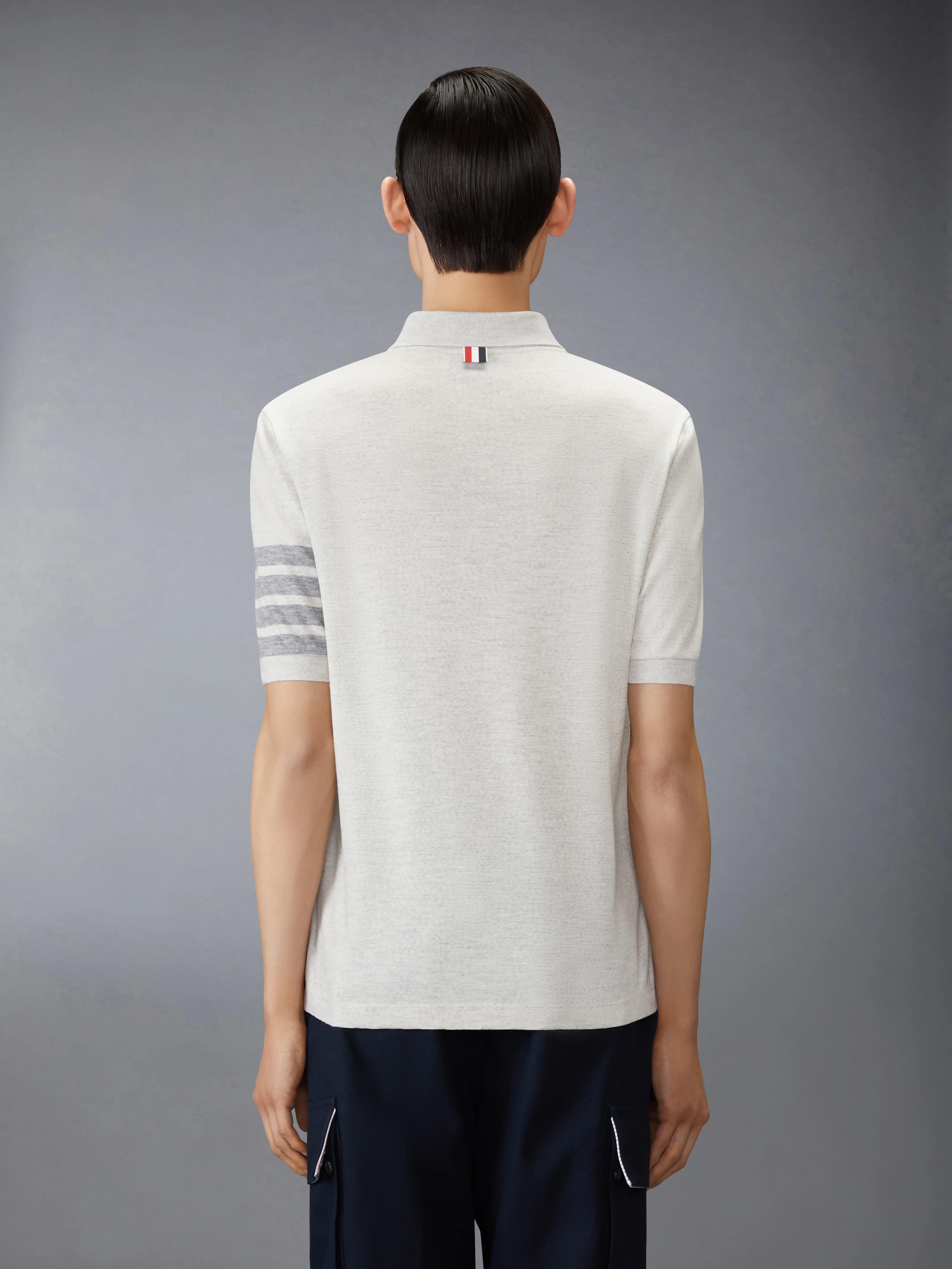 WOOL JERSEY 4-BAR POLO