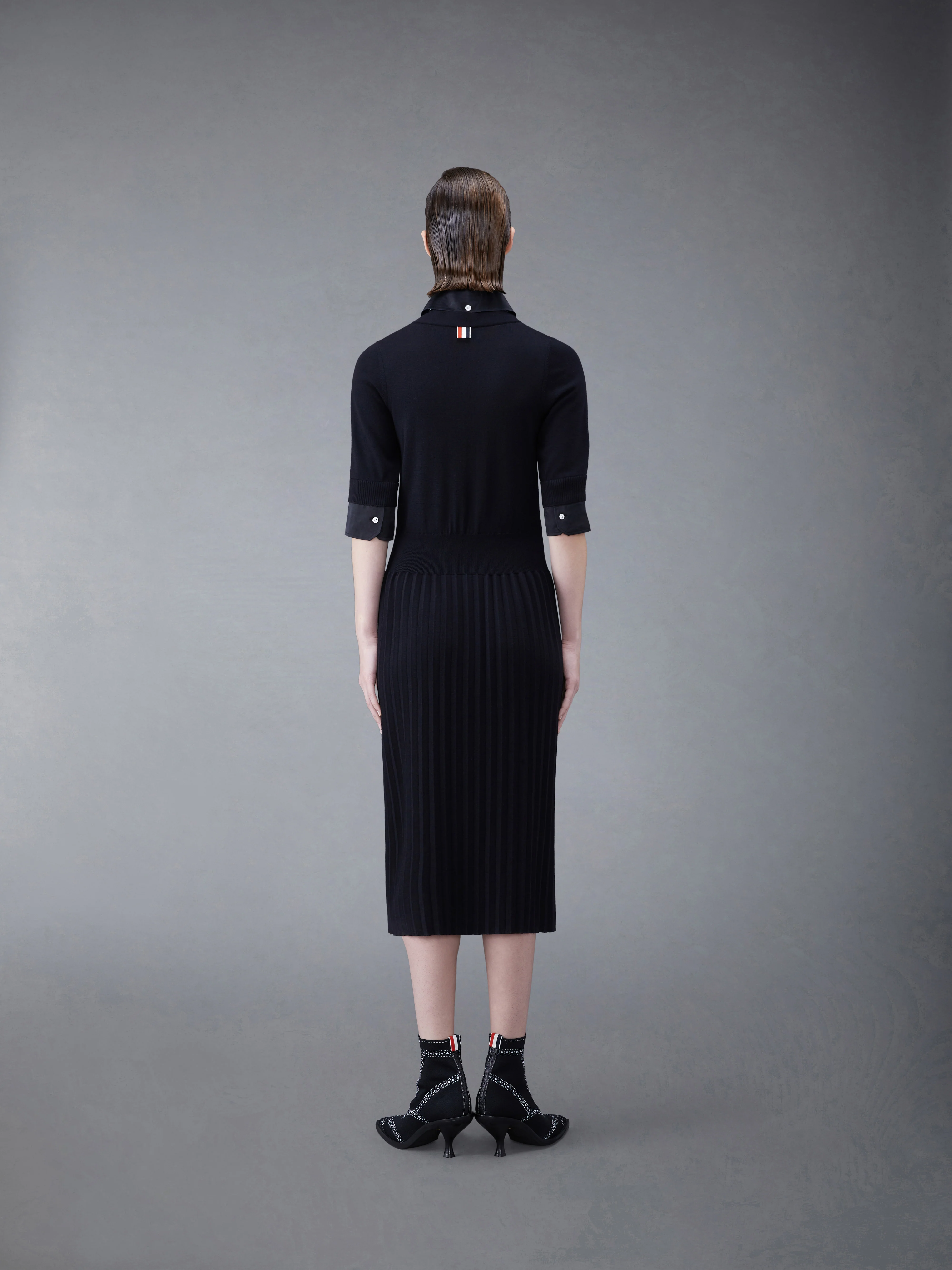 14824-wool-jersey-organza-pleated-bottom-ribbon-tie-combo-shirtdress-3.webp Wool Jersey Organza Pleated Bottom Ribbon Tie Combo Shirtdress