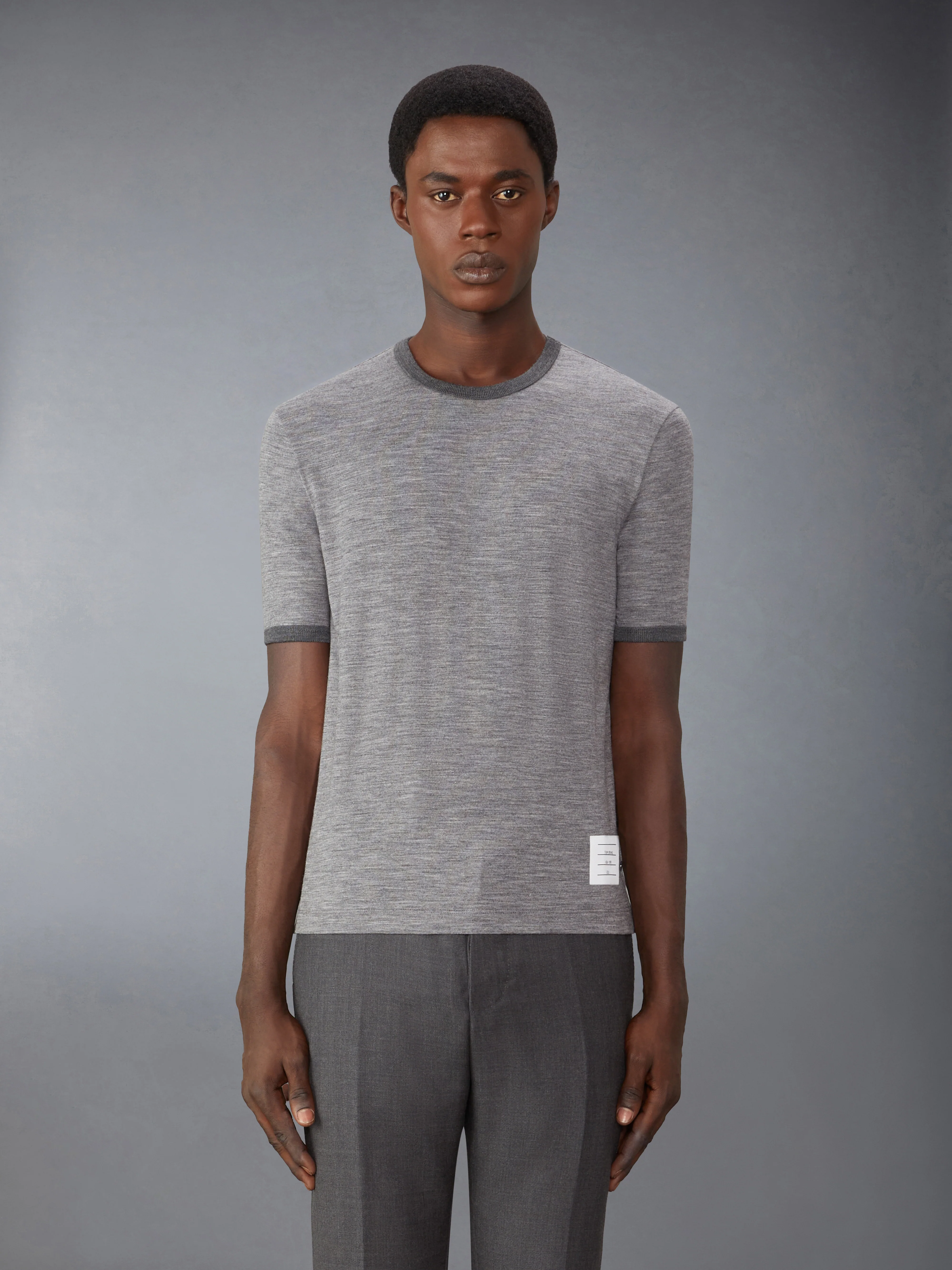 WOOL JERSEY RINGER TEE