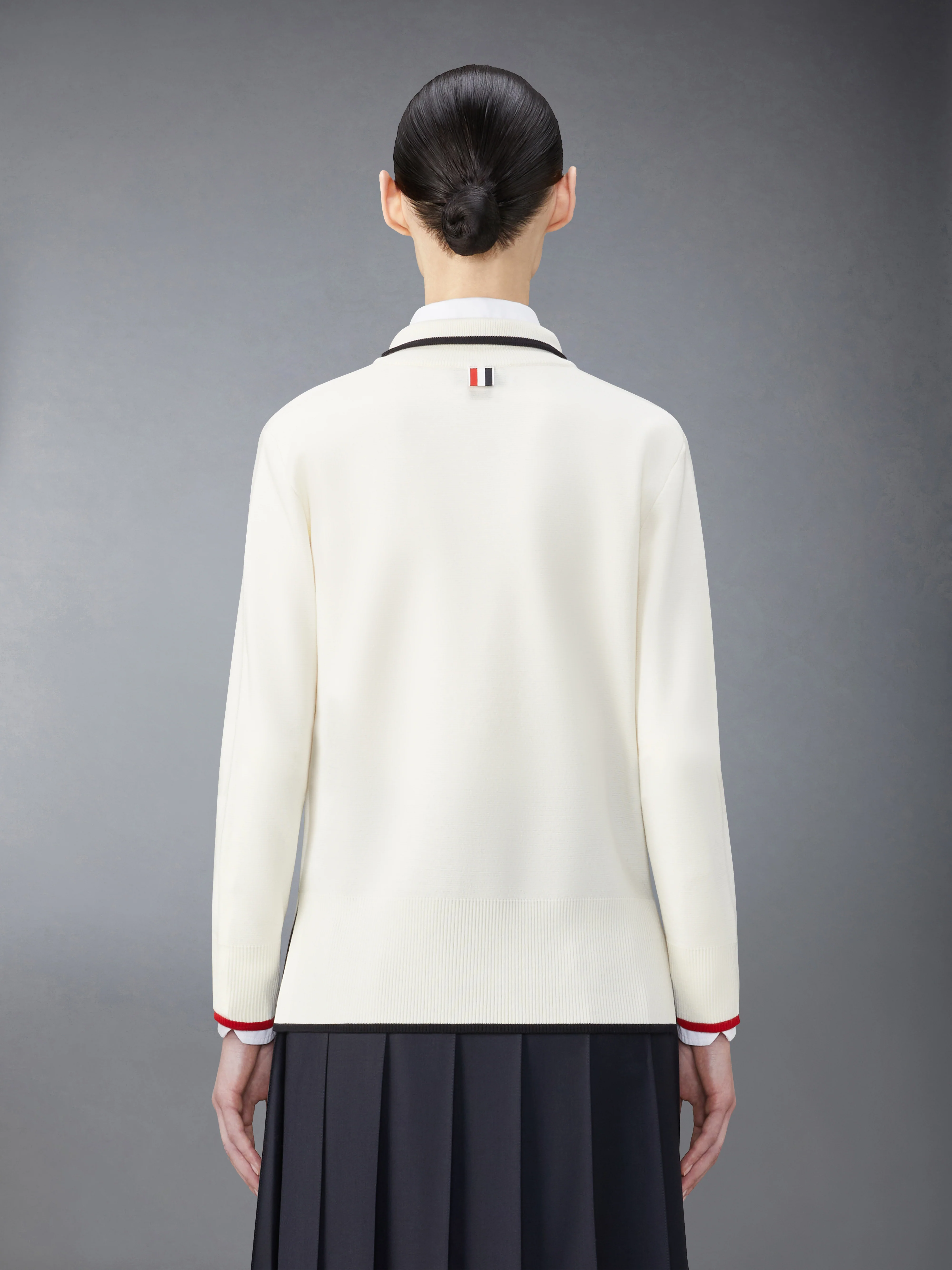 WOOL MILANO STITCH FUNNEL NECK ZIP UP CARDIGAN