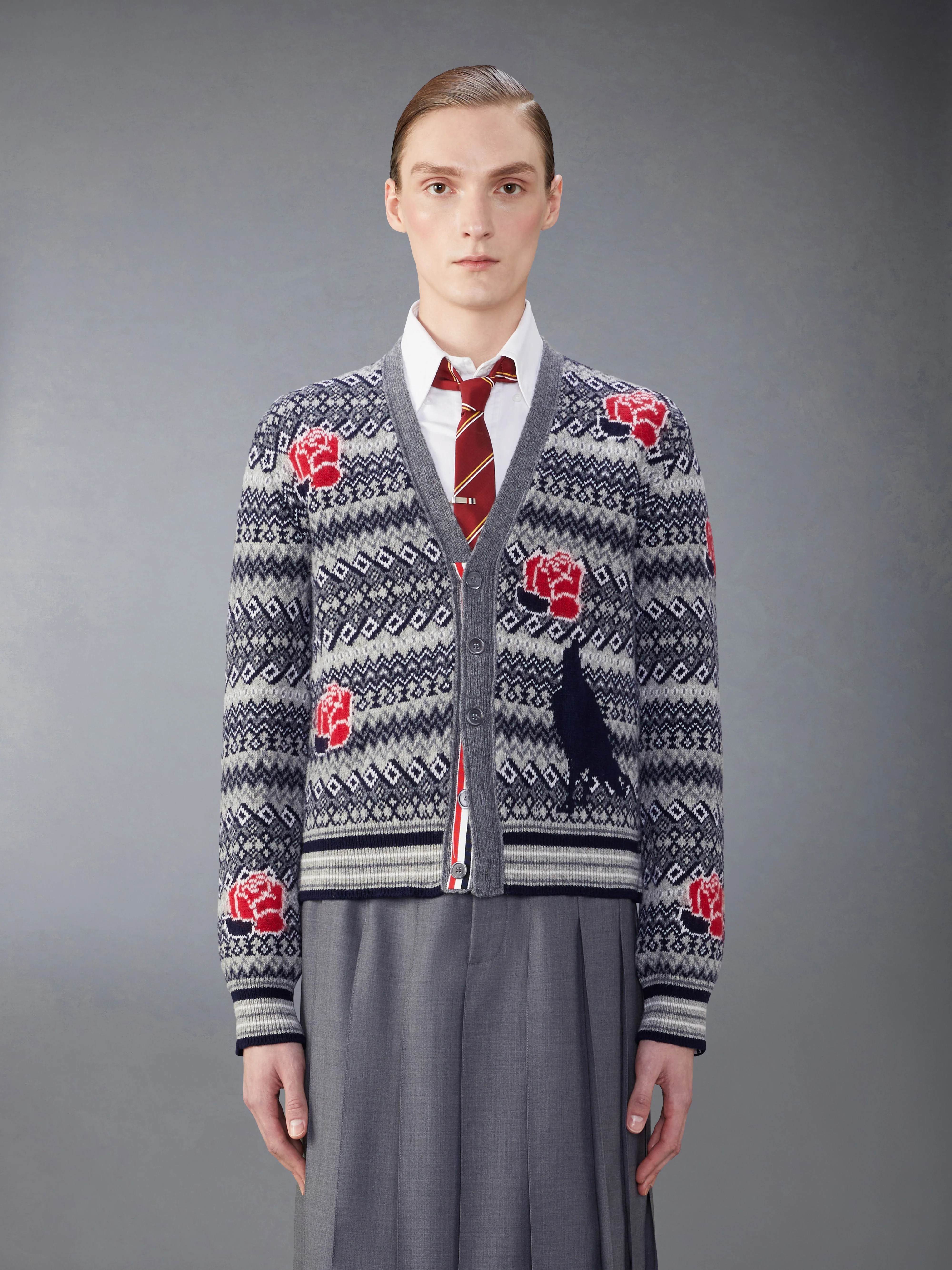 WOOL MOHAIR ROSE AND RAVEN CARDIGAN