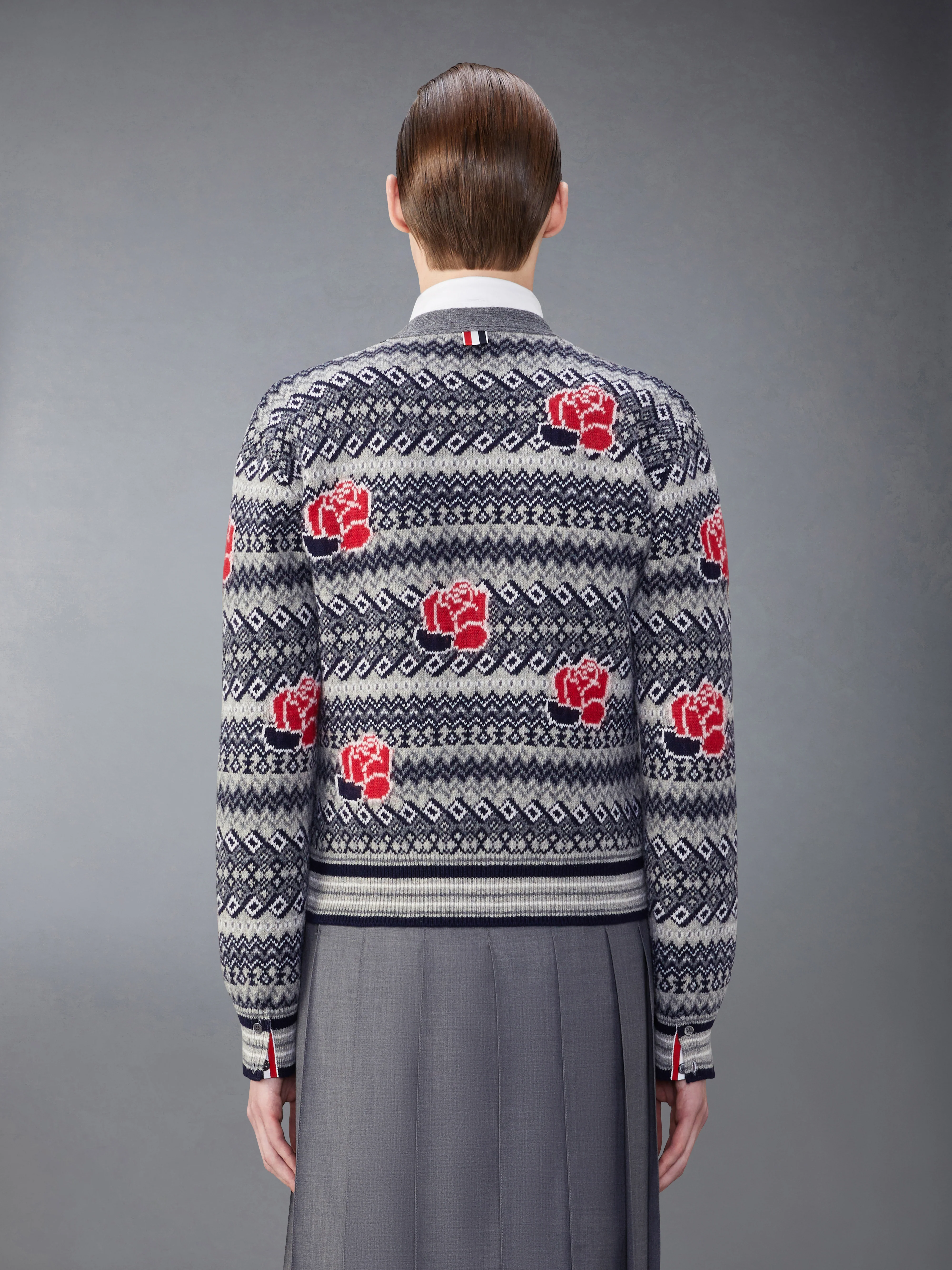 WOOL MOHAIR ROSE AND RAVEN CARDIGAN