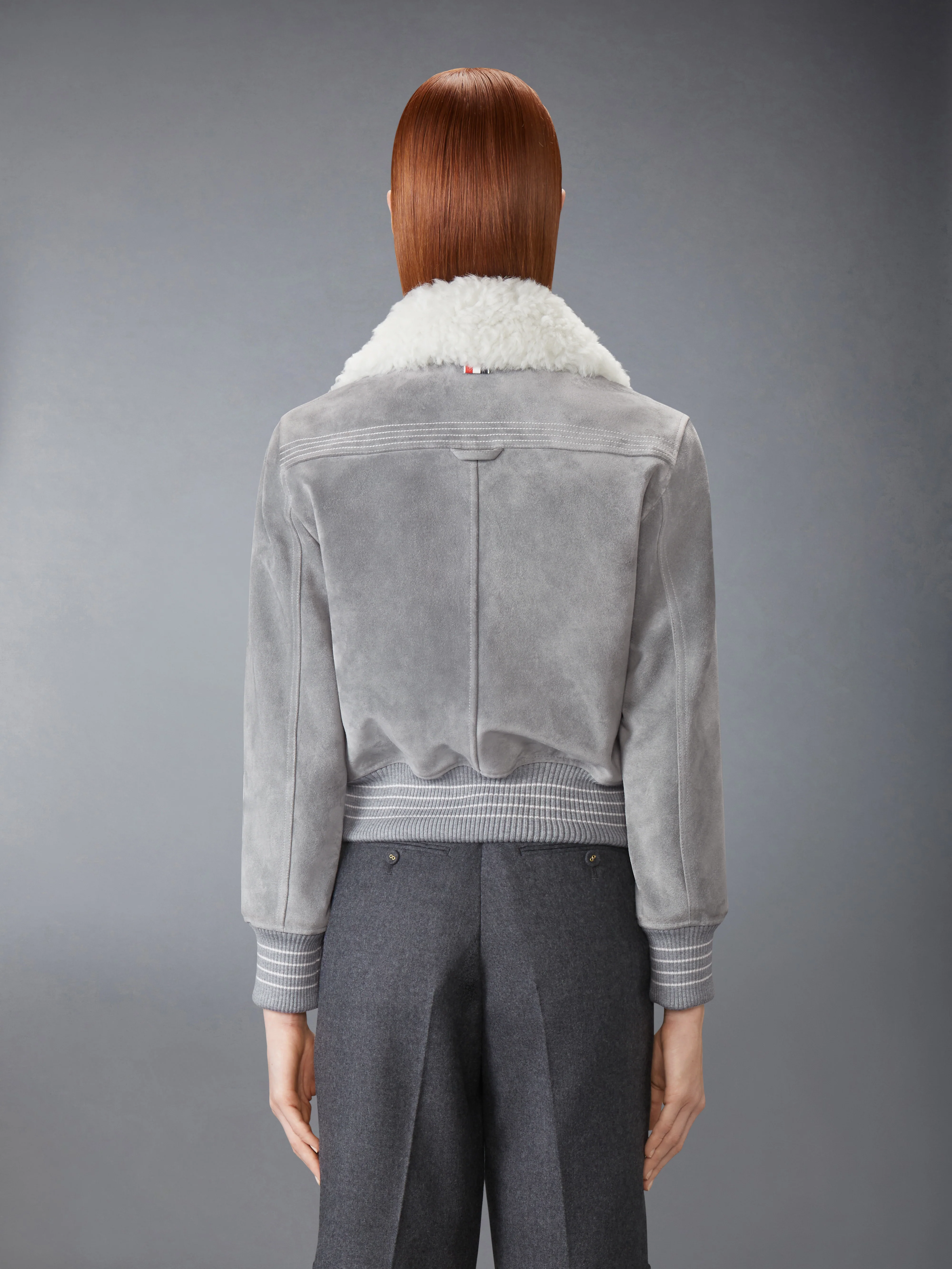 SHEARLING & SUEDE CROPPED FLIGHT JACKET