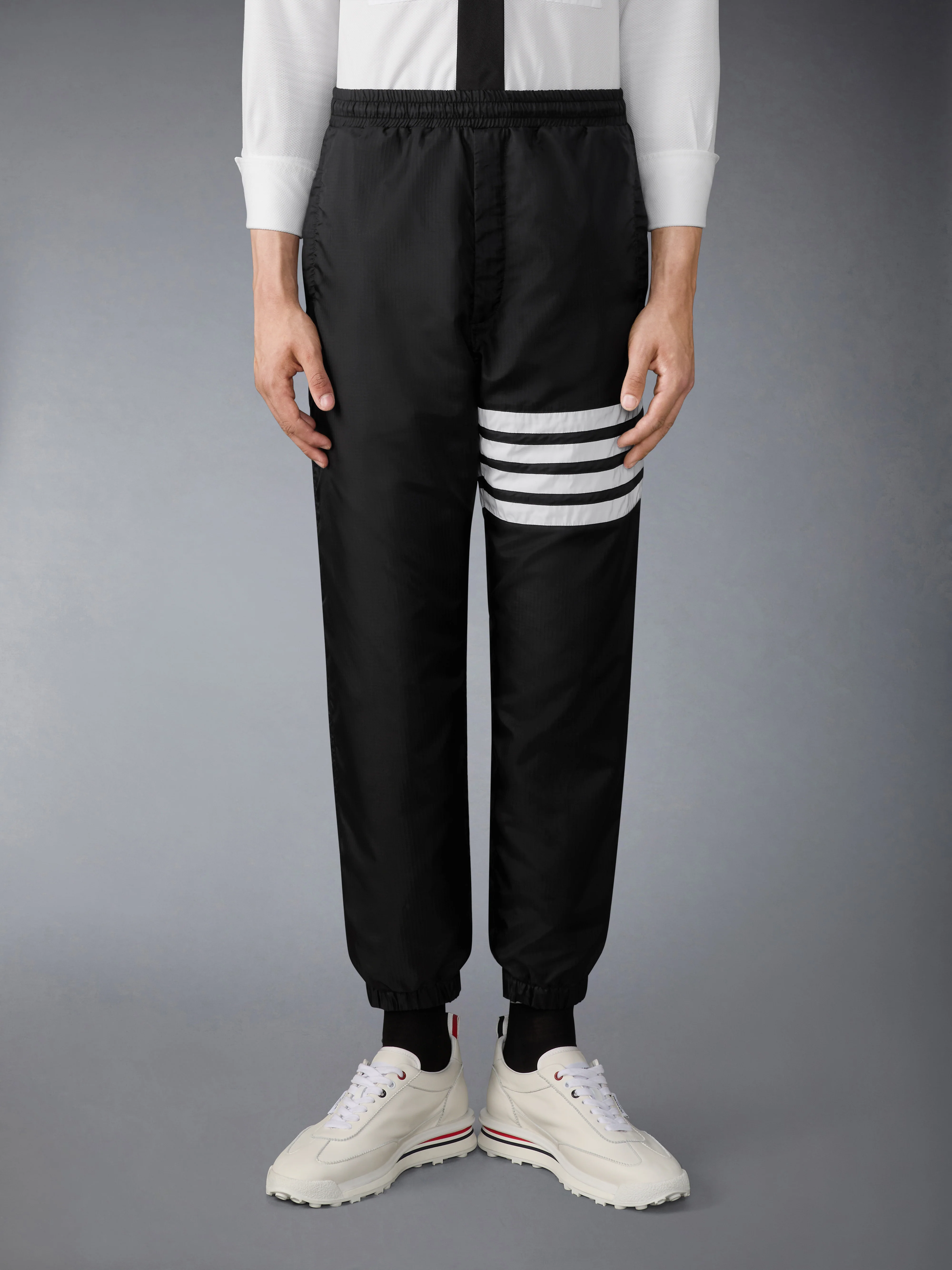 SHINY RIPSTOP 4-BAR TRACK PANTS