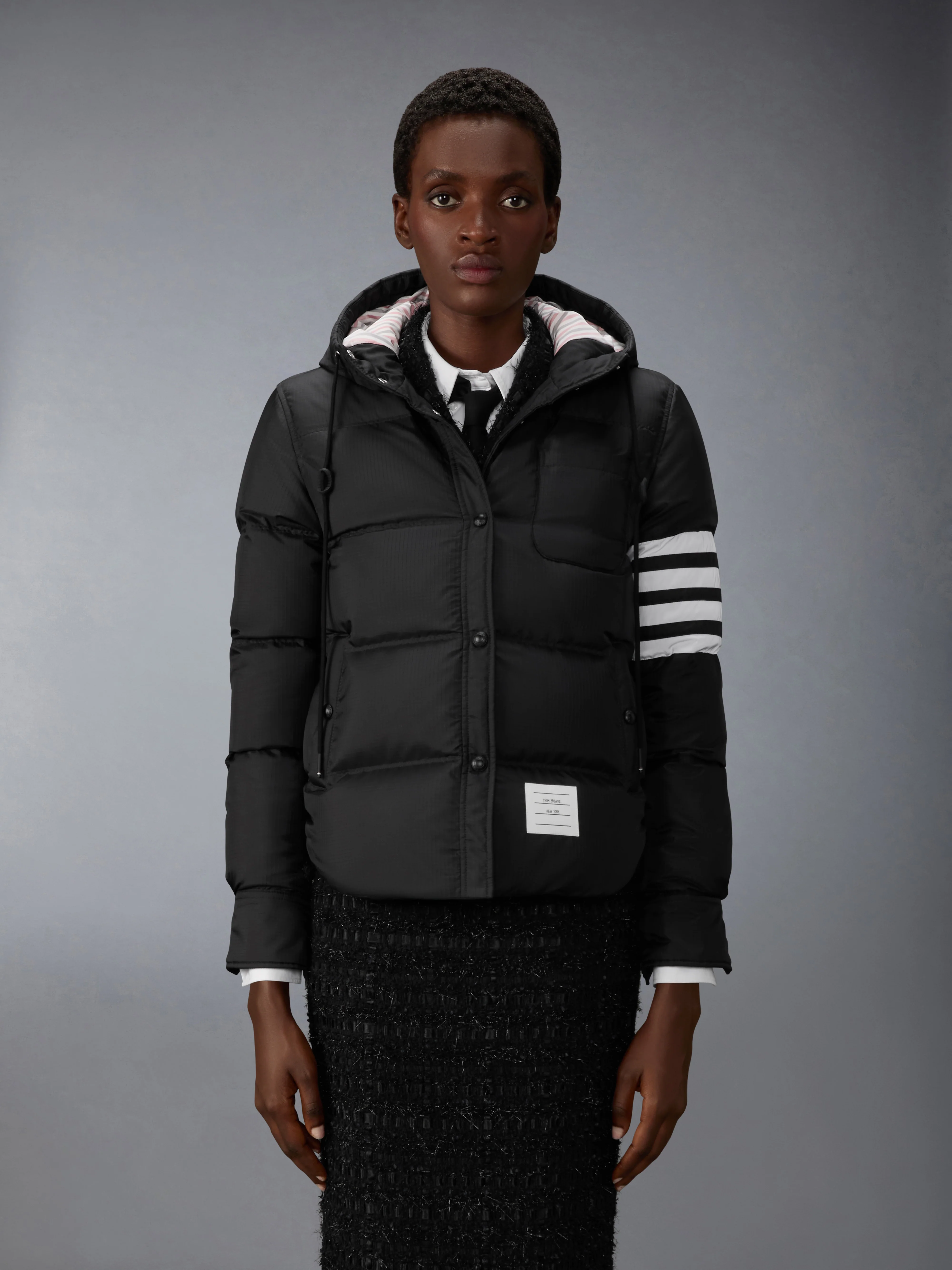 SHINY RIPSTOP LIGHTWEIGHT DOWN FILLED 4-BAR JACKET