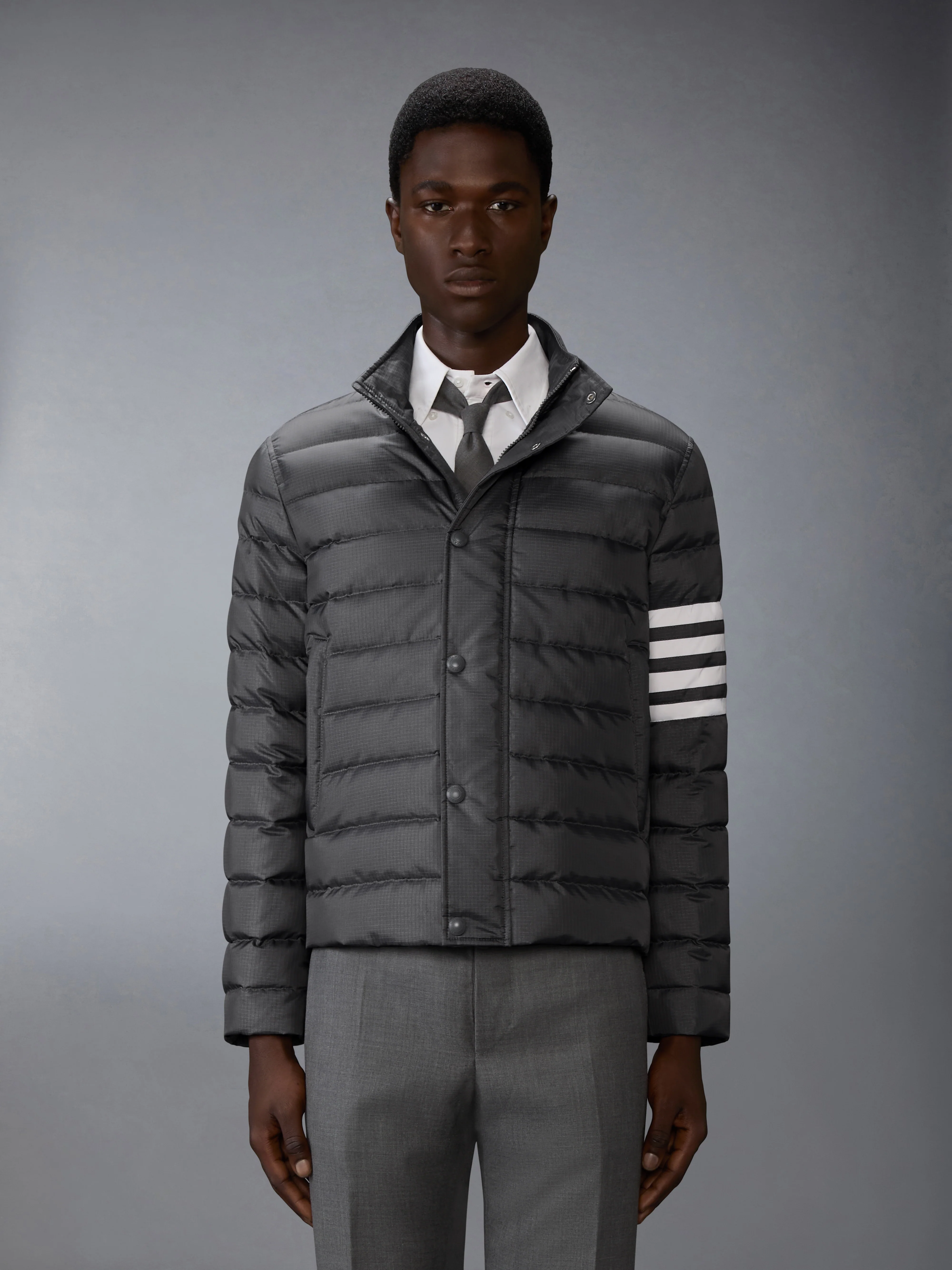 SHINY RIPSTOP LIGHTWEIGHT DOWN FILLED 4-BAR JACKET