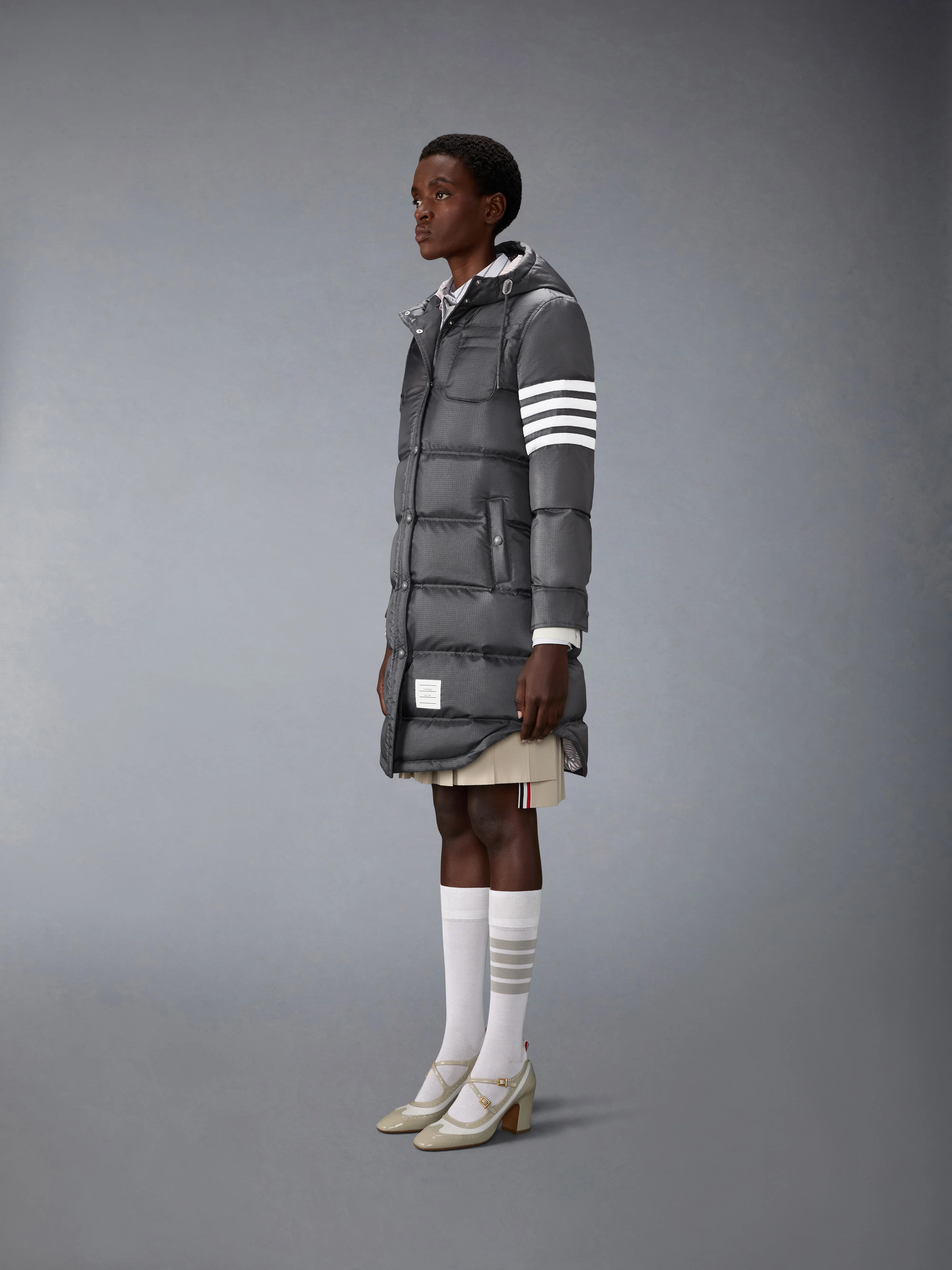 SHINY RIPSTOP LIGHTWEIGHT DOWN FILLED 4-BAR PARKA