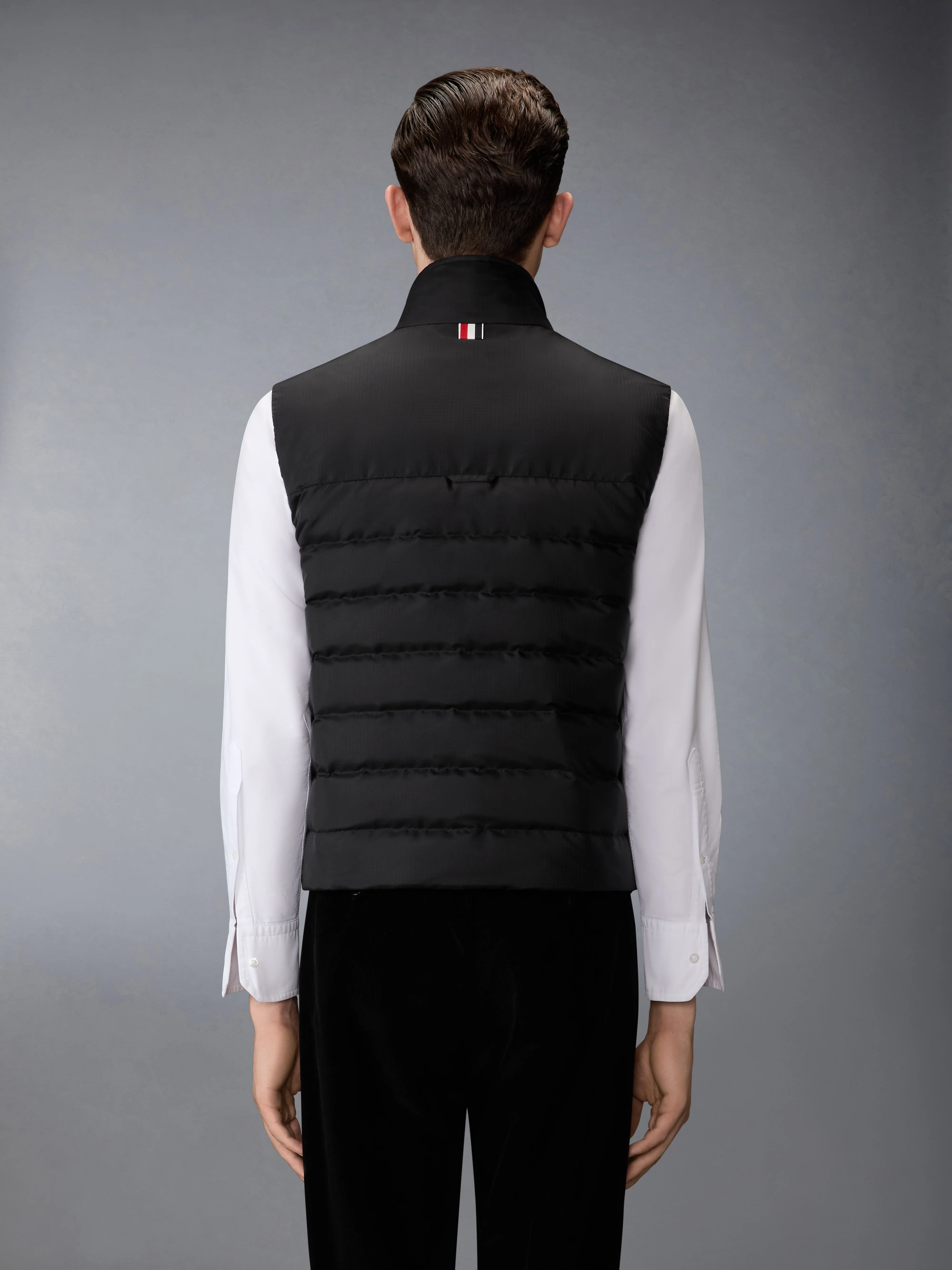 SHINY RIPSTOP LIGHTWEIGHT DOWN FILLED 4-BAR VEST