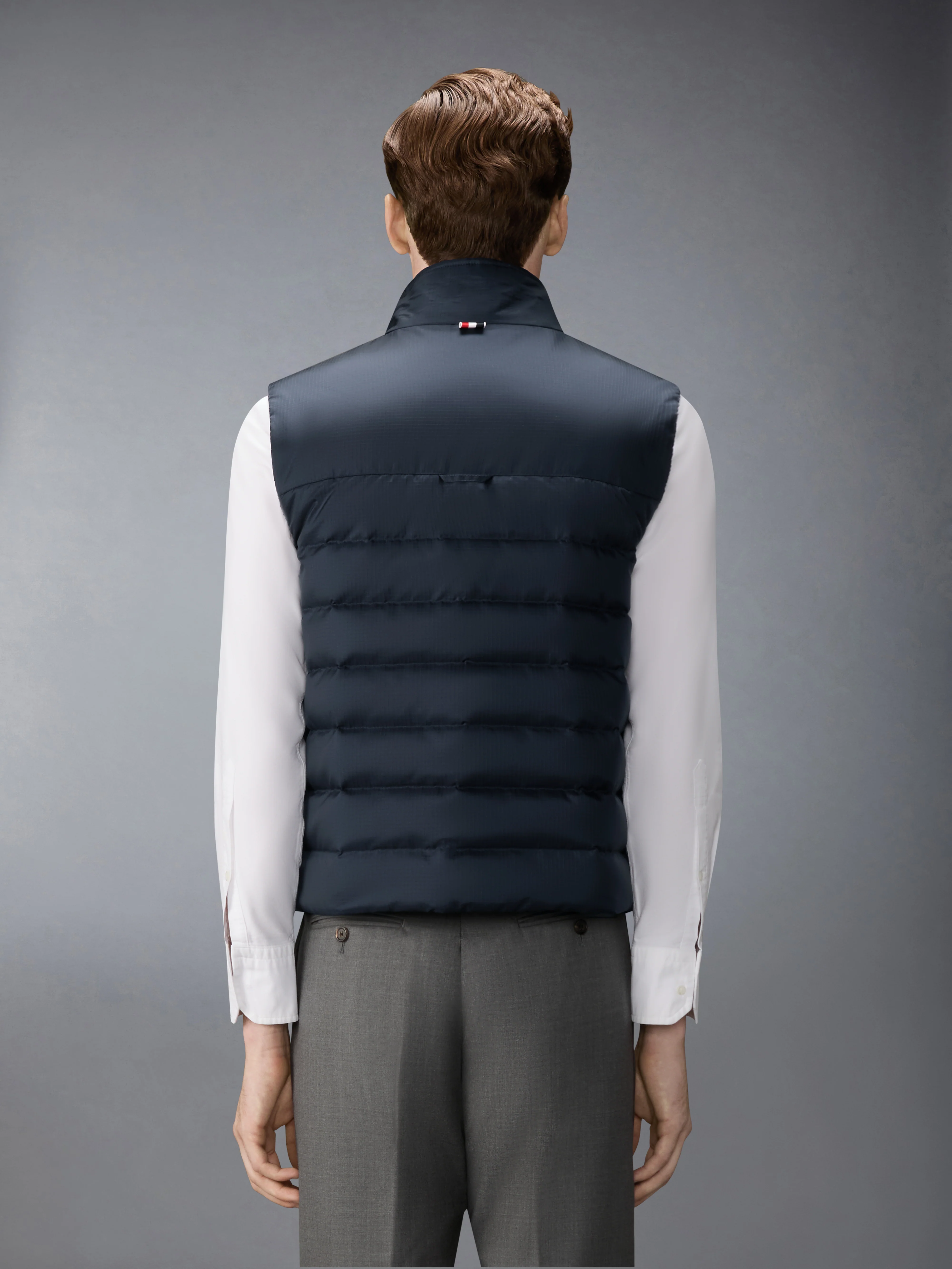 SHINY RIPSTOP LIGHTWEIGHT DOWN FILLED 4-BAR VEST