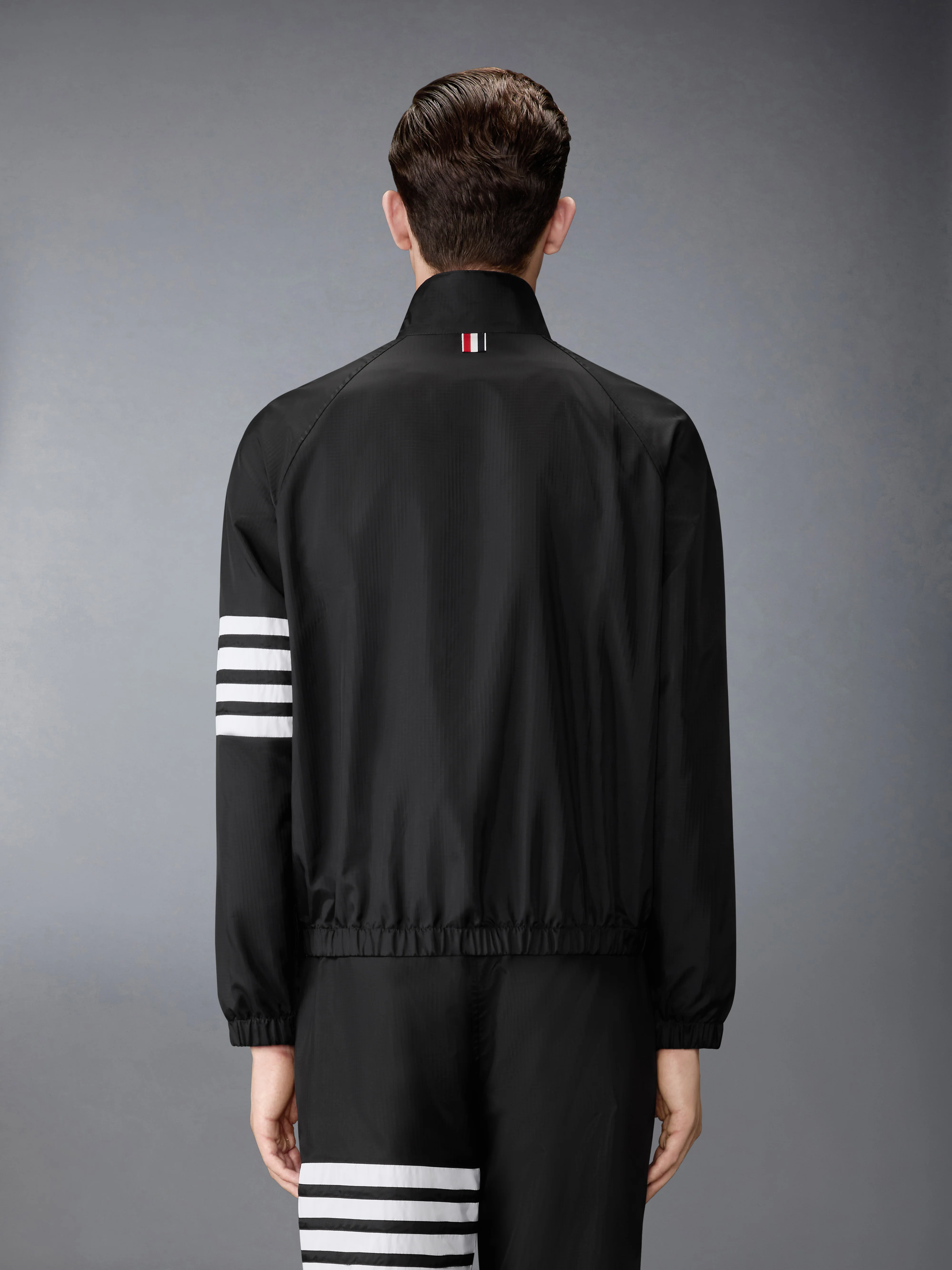 SHINY RIPSTOP RAGLAN 4-BAR TRACK JACKET