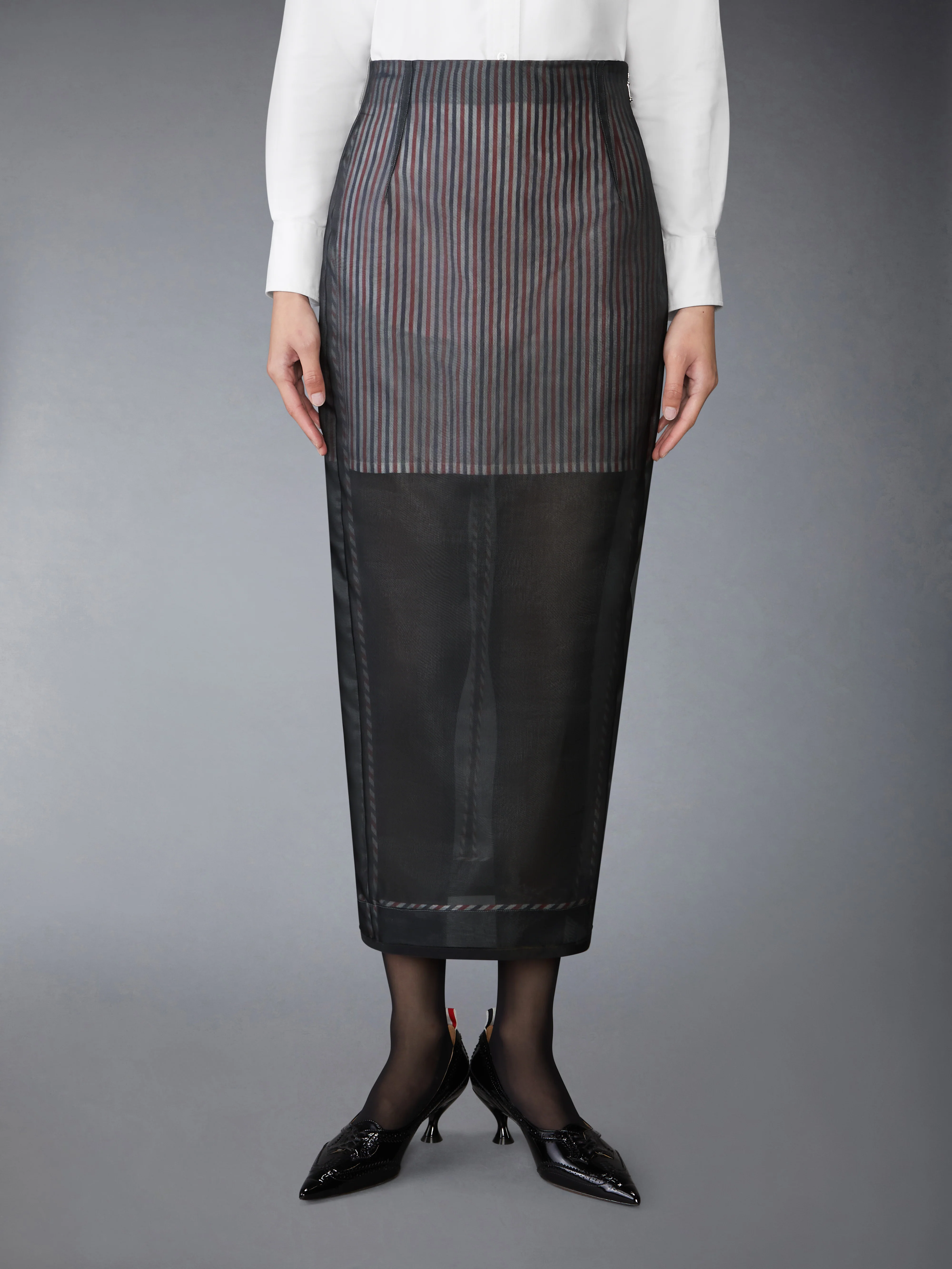 SILK ORGANZA HIGH WAISTED PENCIL SKIRT