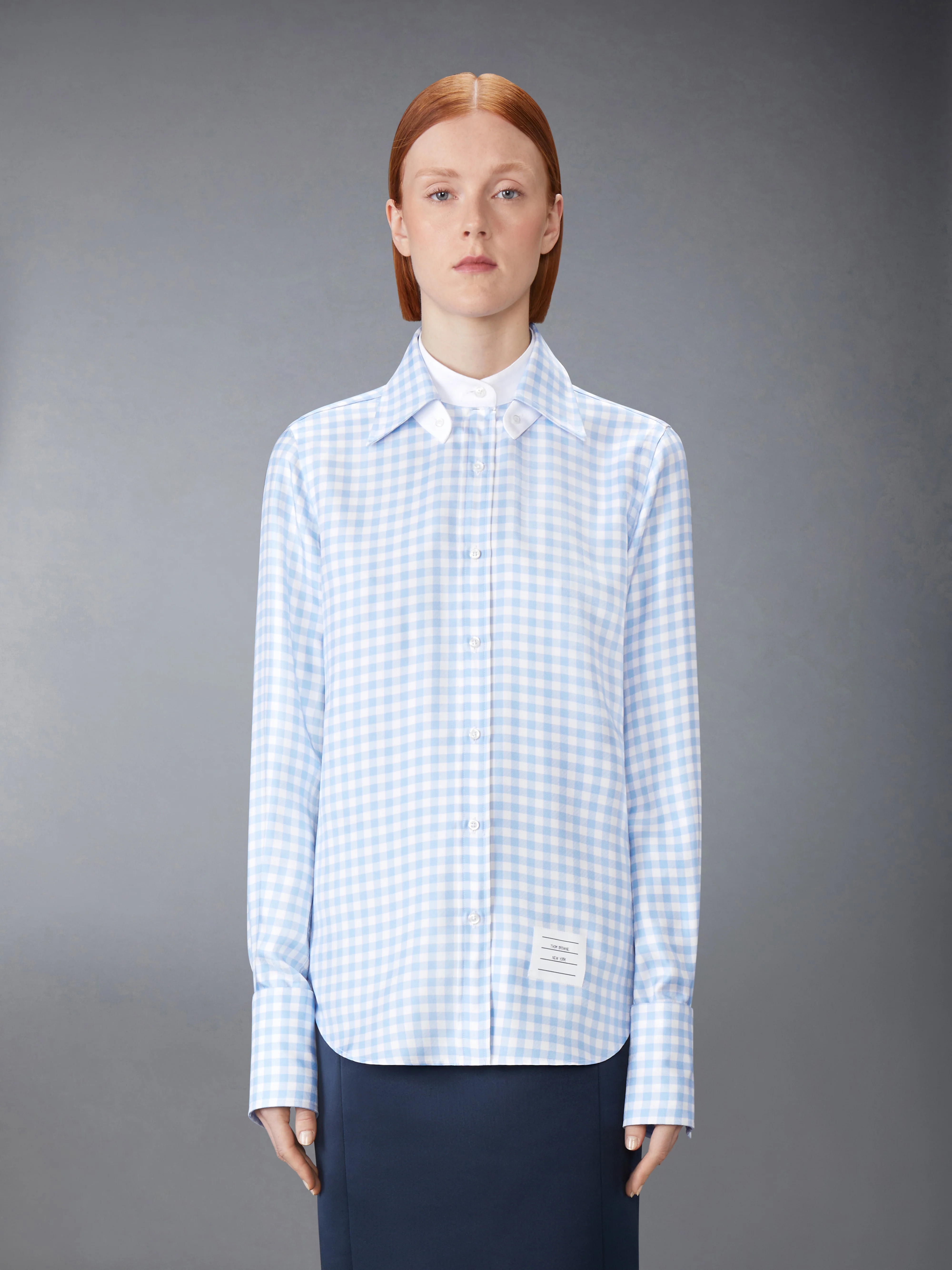SILK TWILL GINGHAM SHIRT