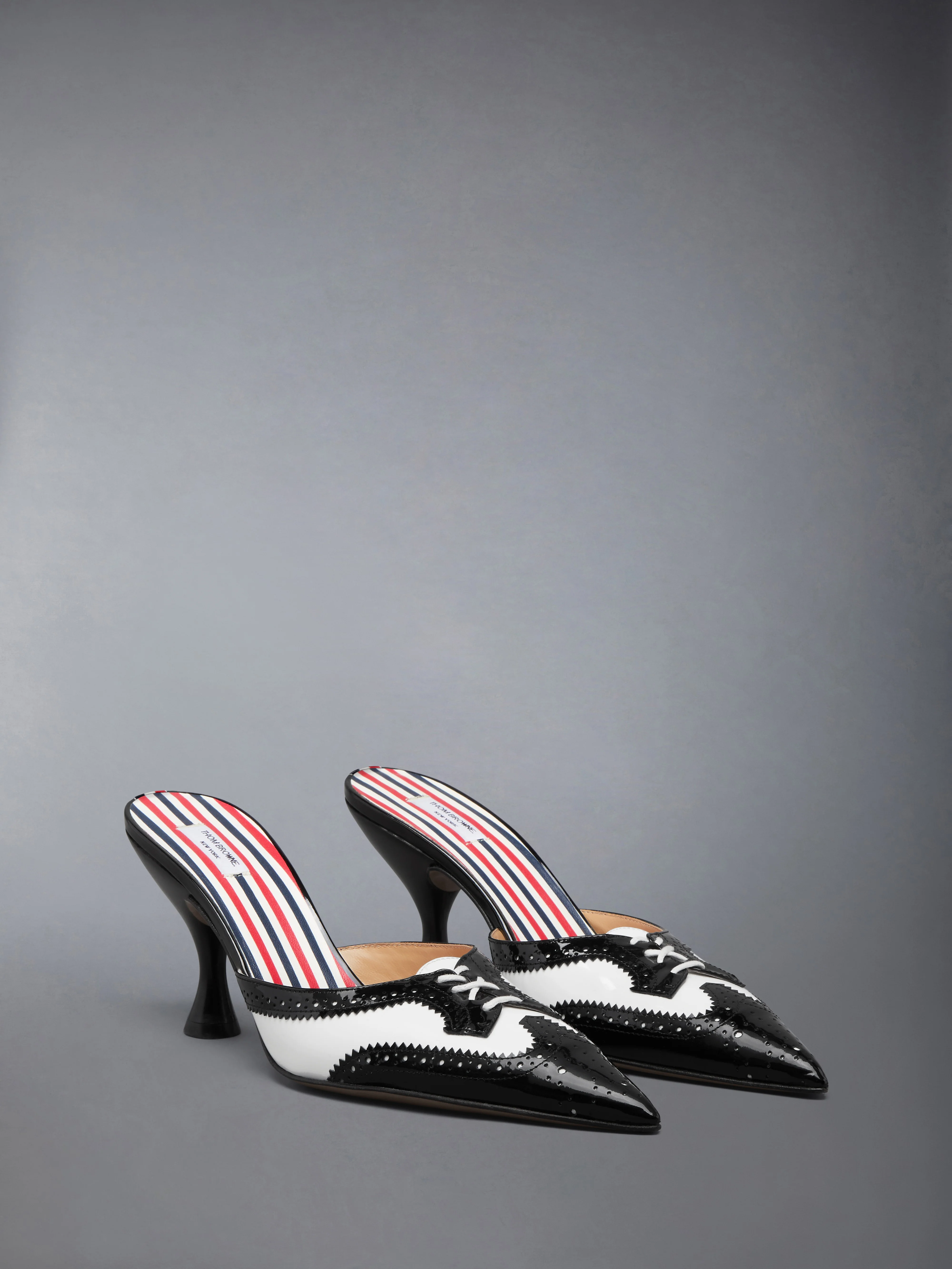 SOFT PATENT HEELED MULE 75MM