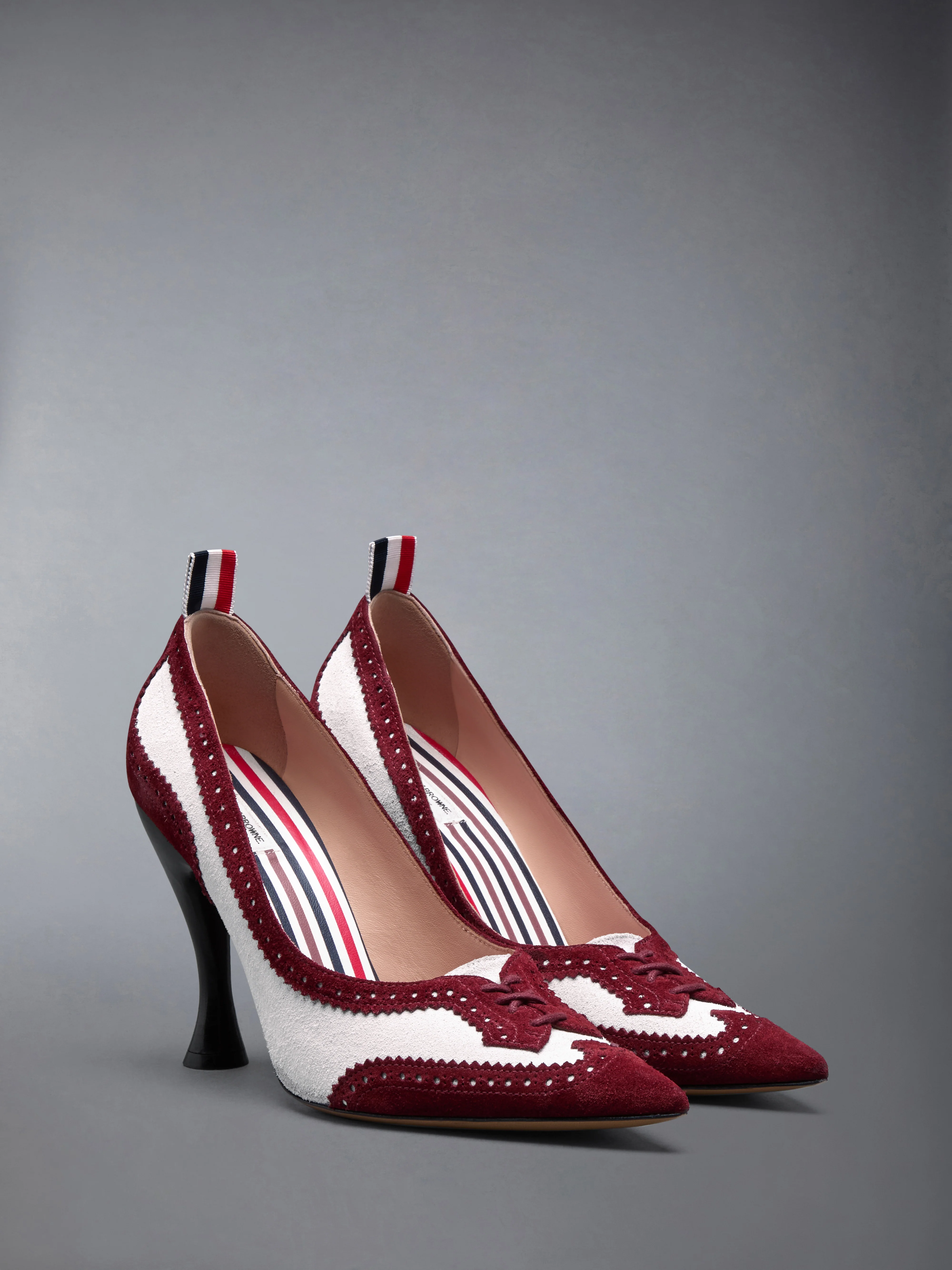 CALF SUEDE LOW THROAT WINGTIP PUMP 105MM
