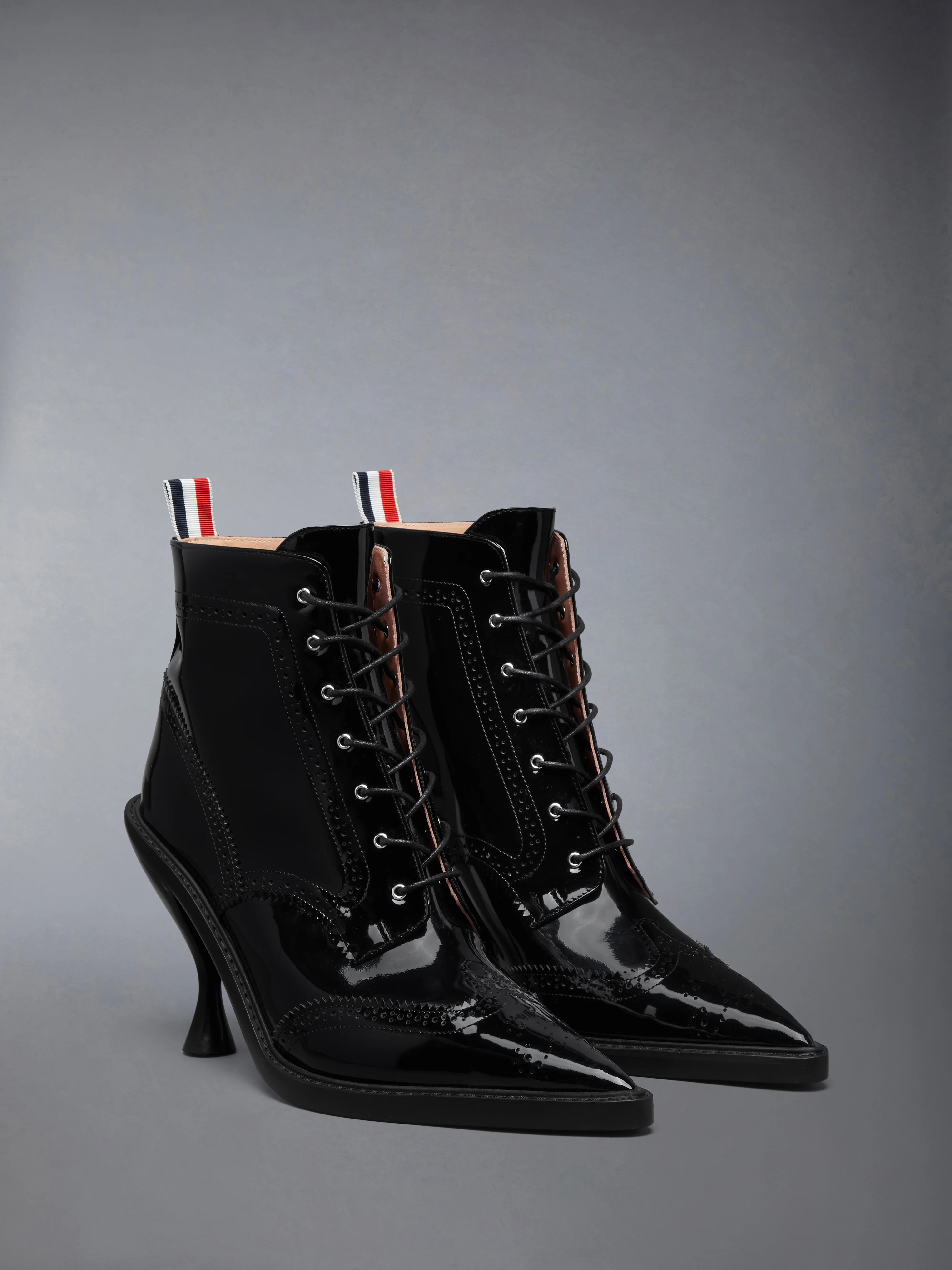 SOFT PATENT WINGTIP BOOT 90MM