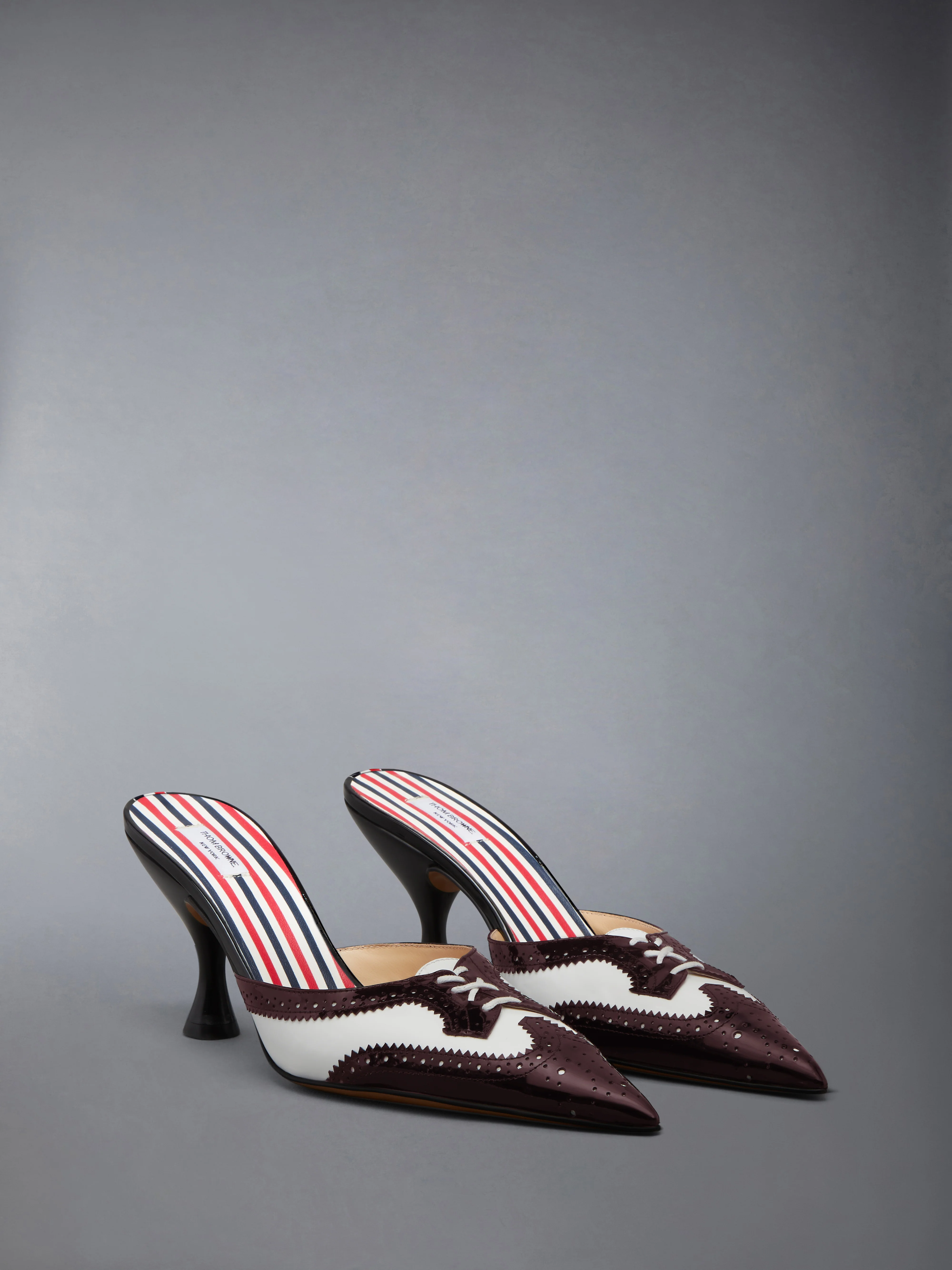 SOFT SPAZZOLATO SHINY CALF HEELED MULE 75MM