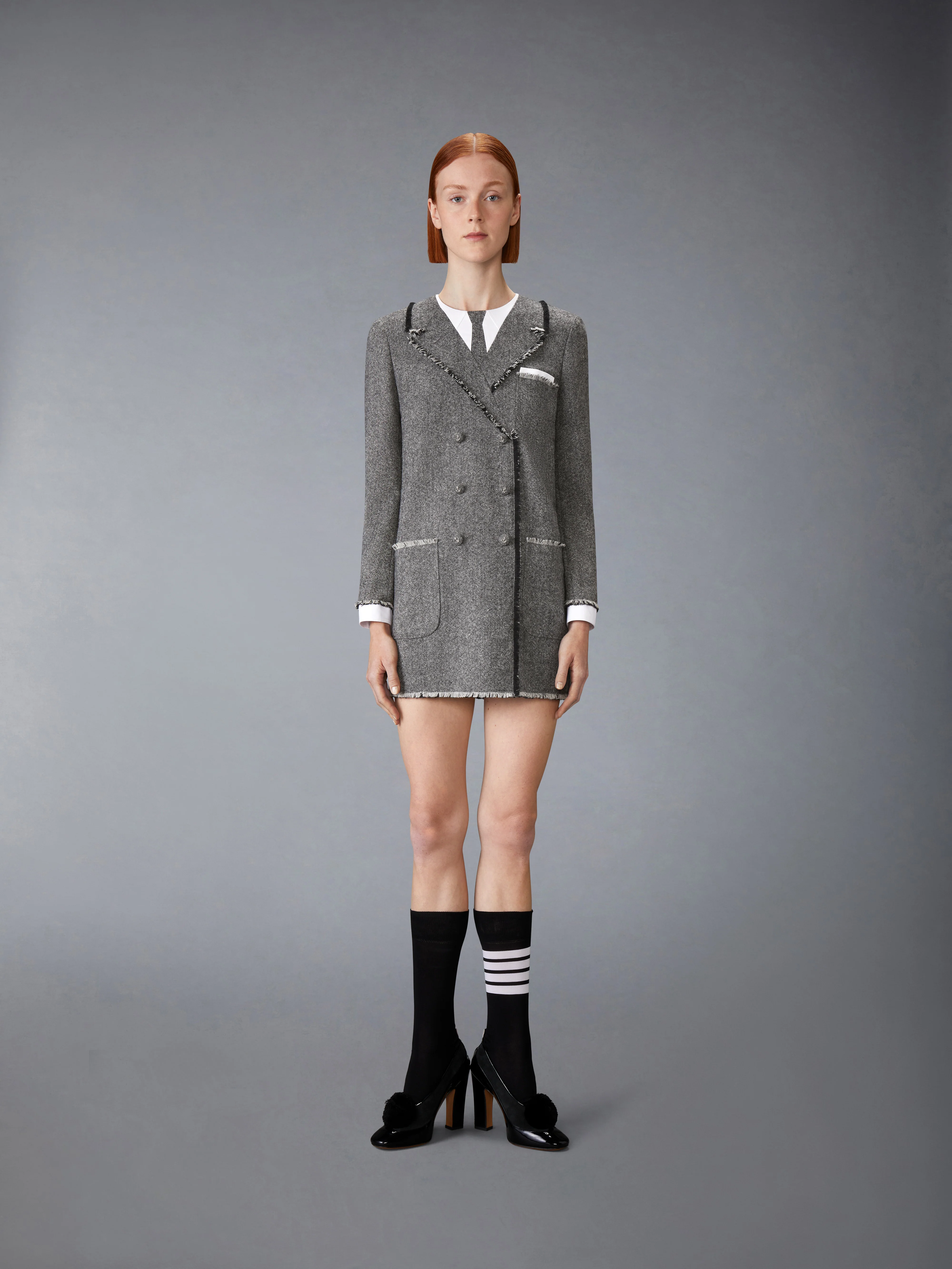 SOLID DONEGAL TWEED TROMPE L'OEIL DRESS