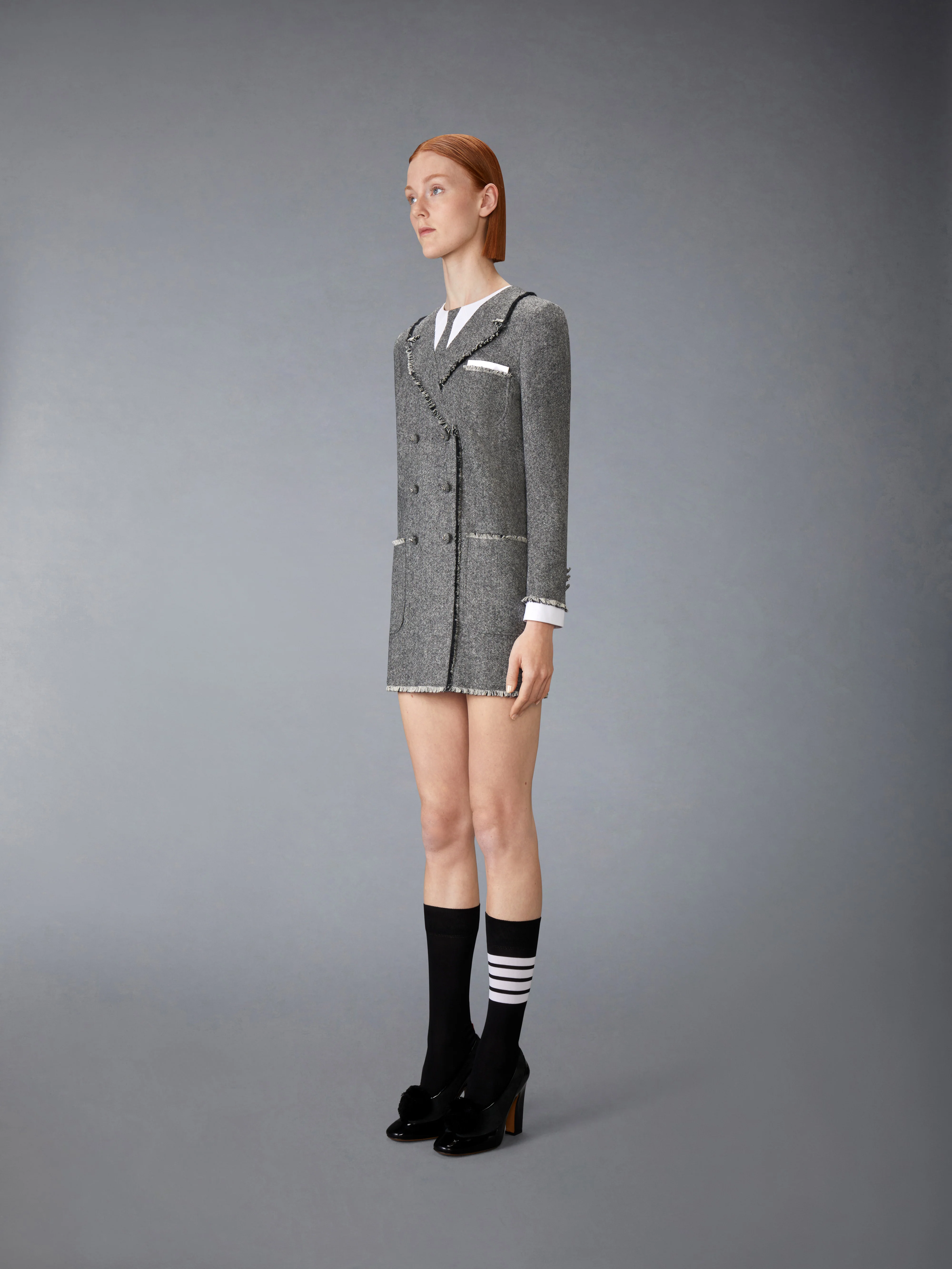 SOLID DONEGAL TWEED TROMPE L'OEIL DRESS