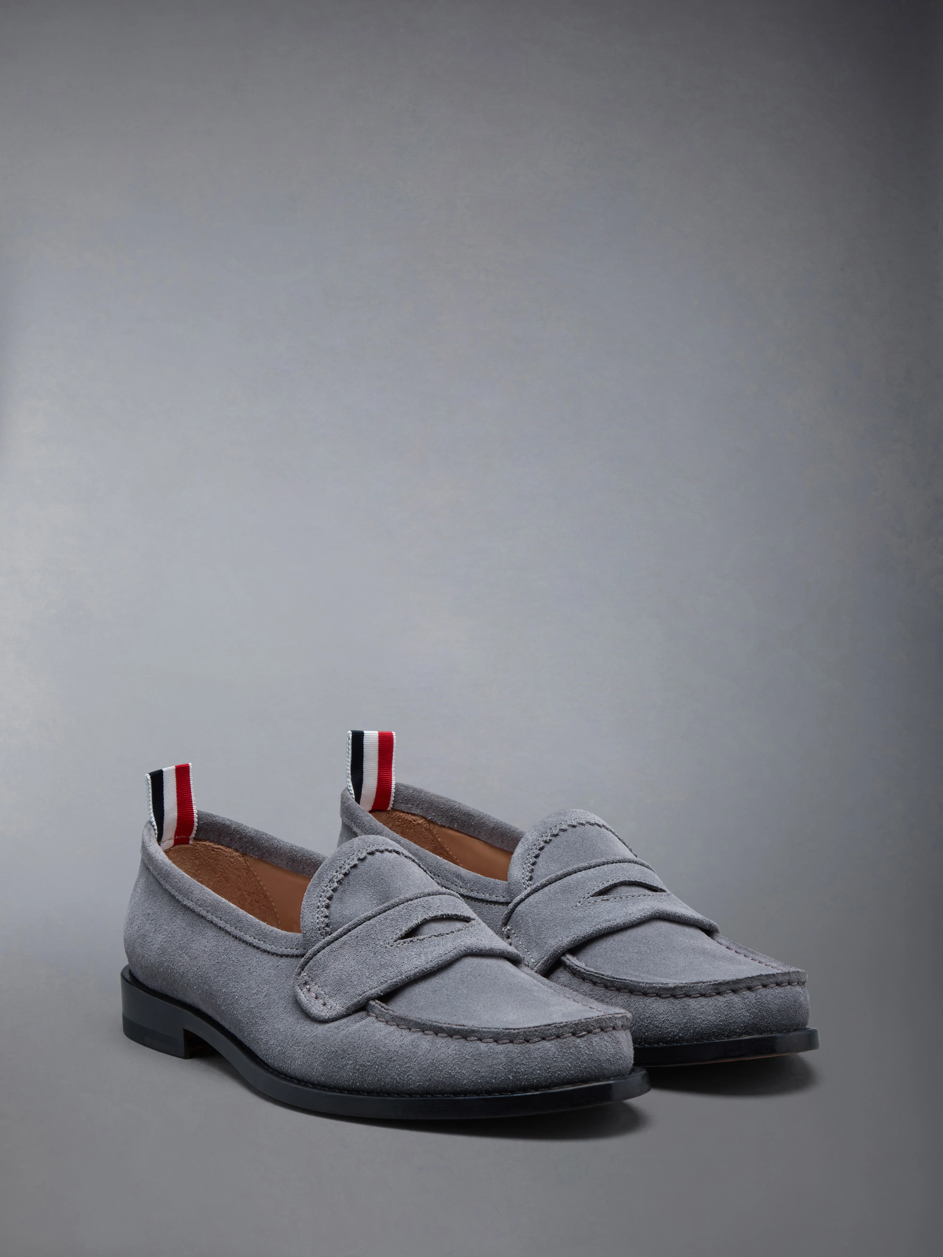 CALF SUEDE PLEATED VARSITY LOAFER