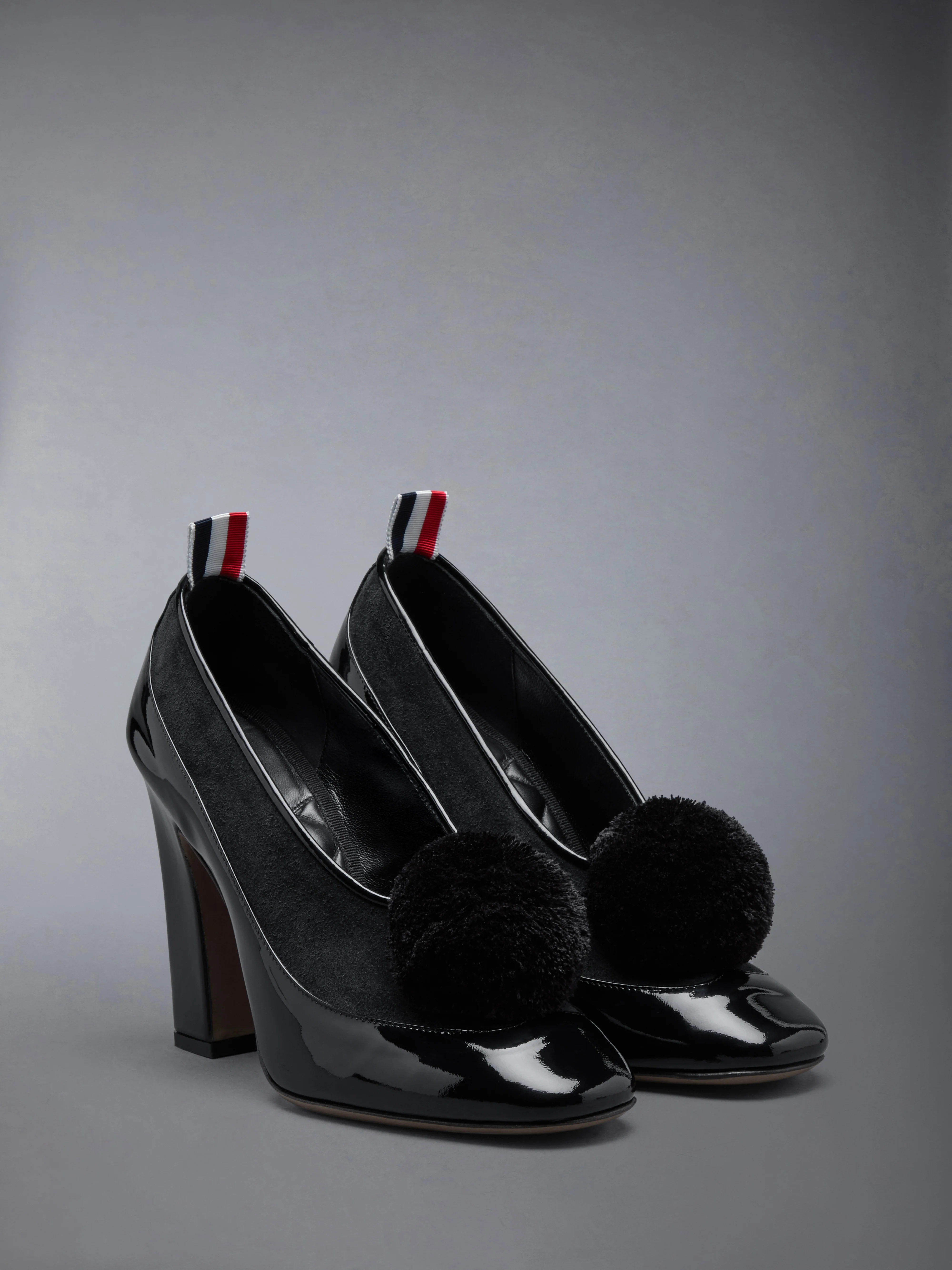 CALF SUEDE POM POM OPERA PUMP 90MM