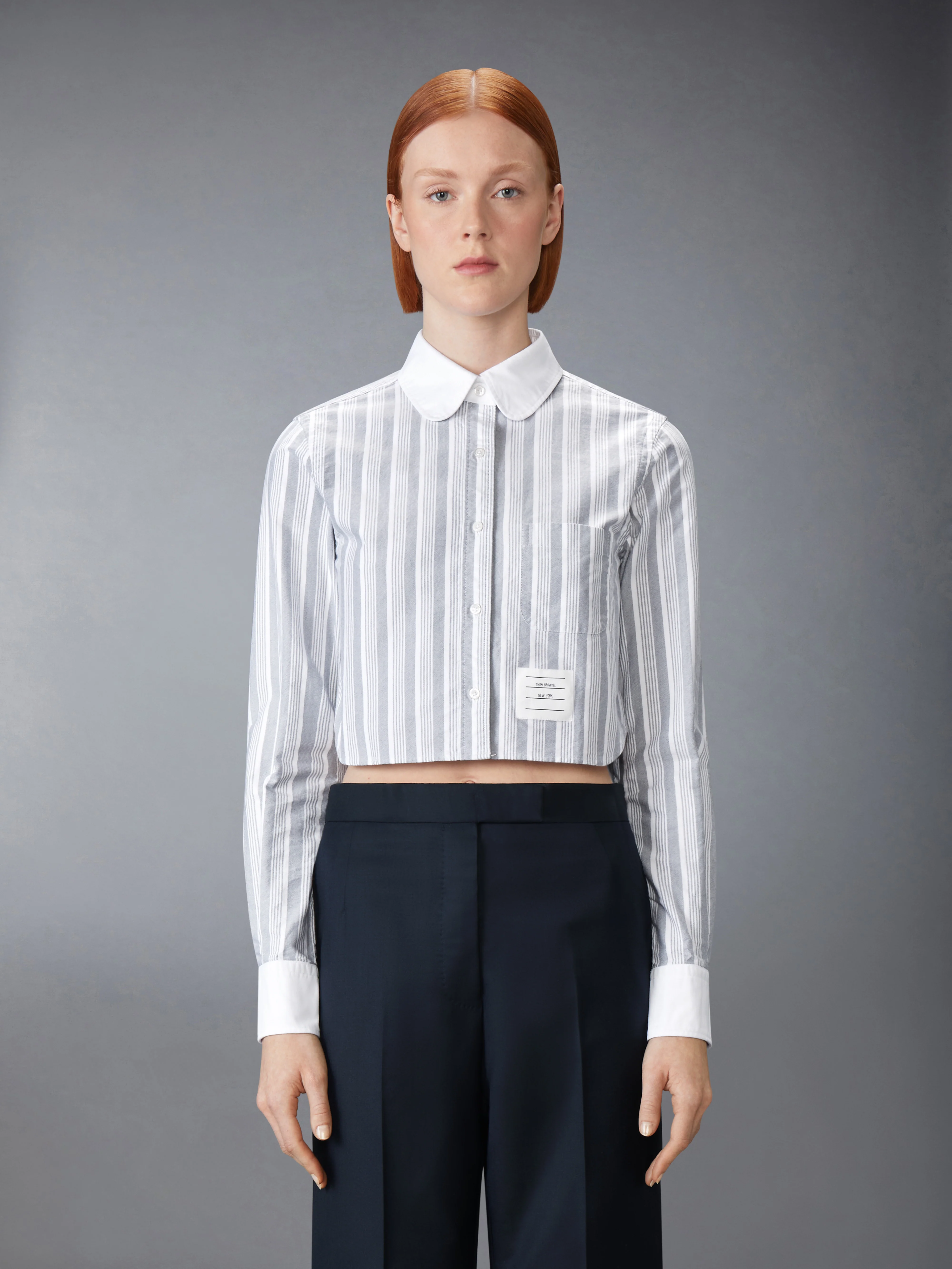 STRIPED OXFORD CROPPED SHIRT