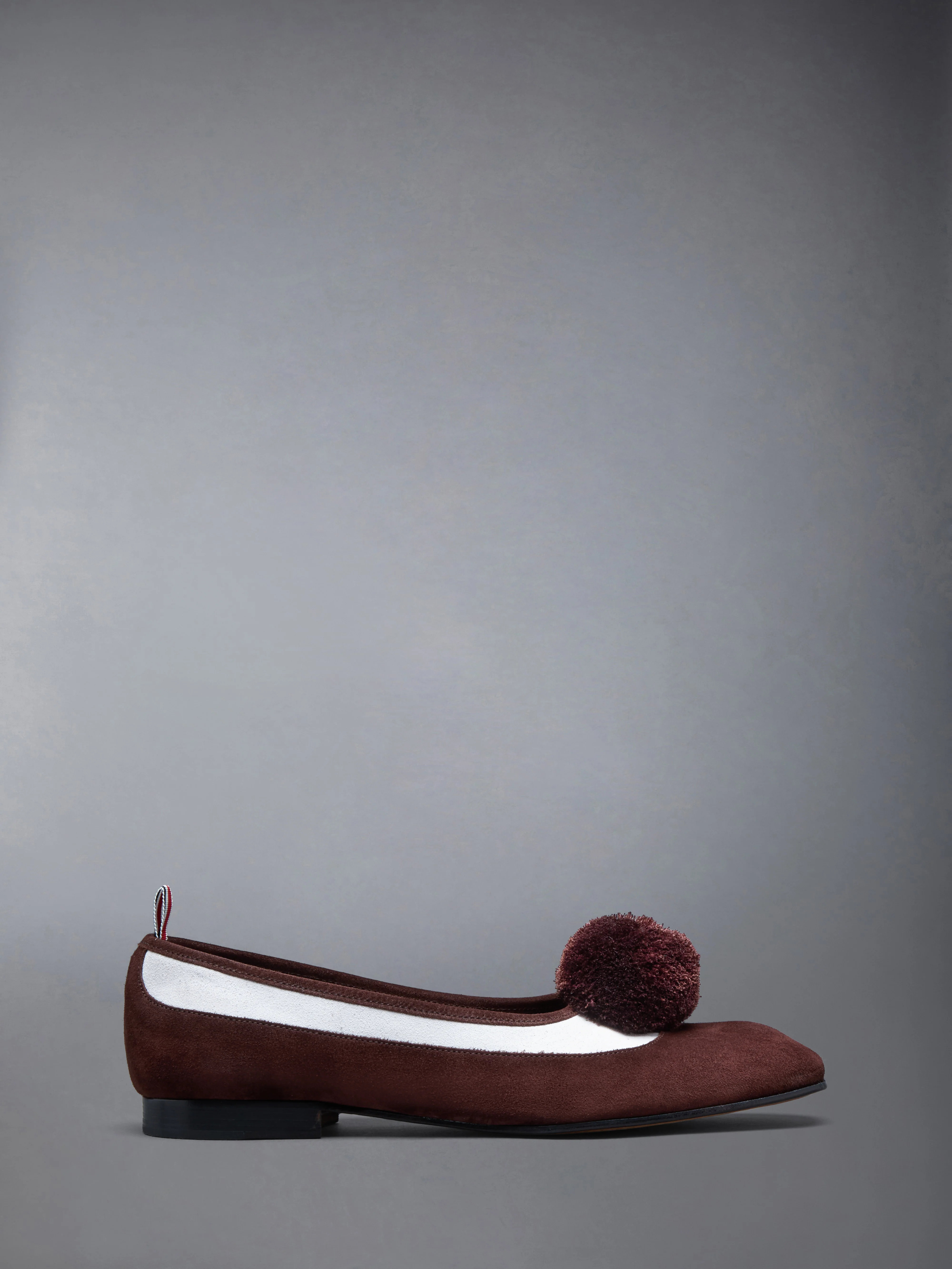 CALF SUEDE POM POM OPERA SPECTATOR BALLERINA