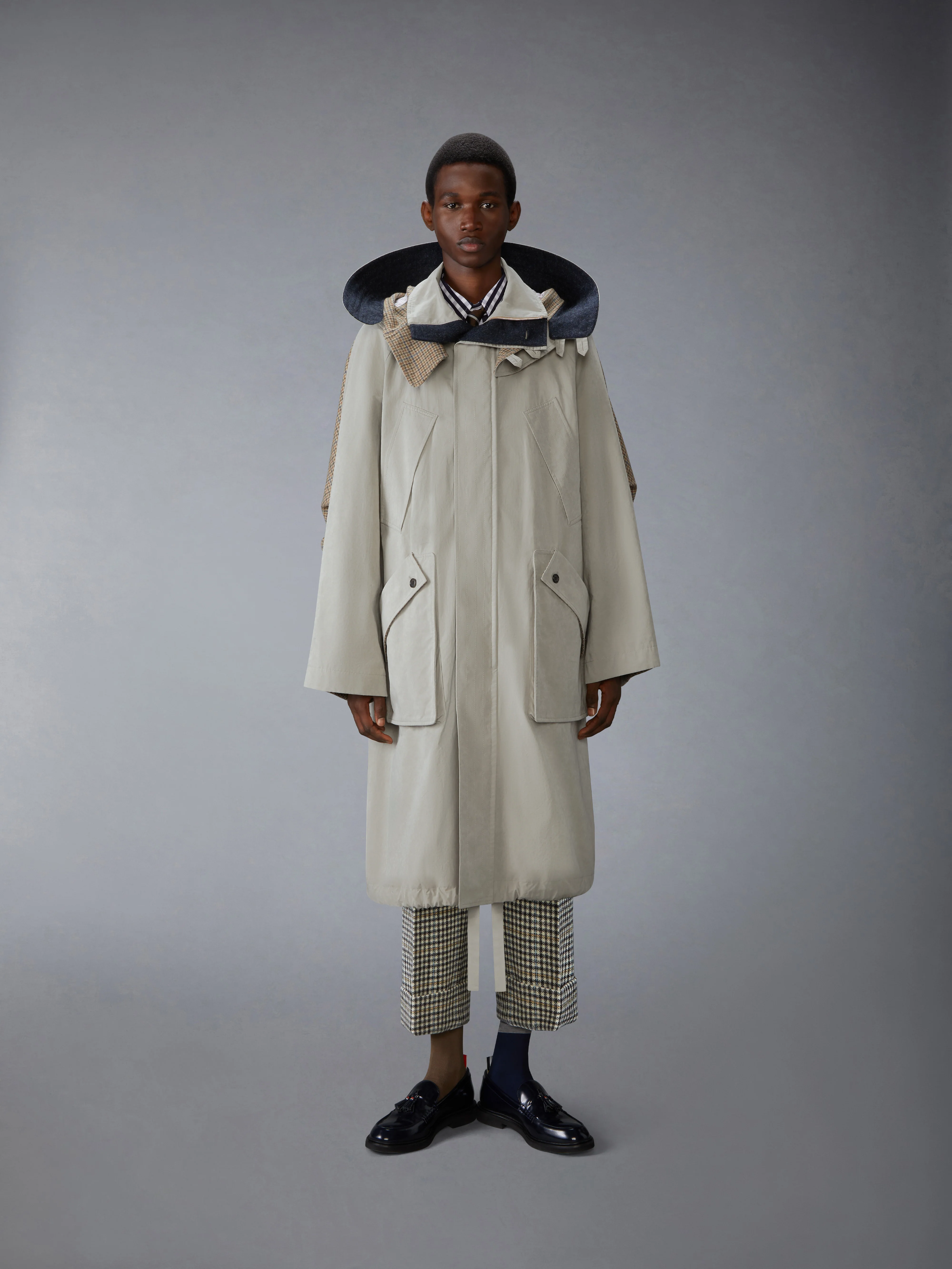 WAXED TECH HOODED PARKA