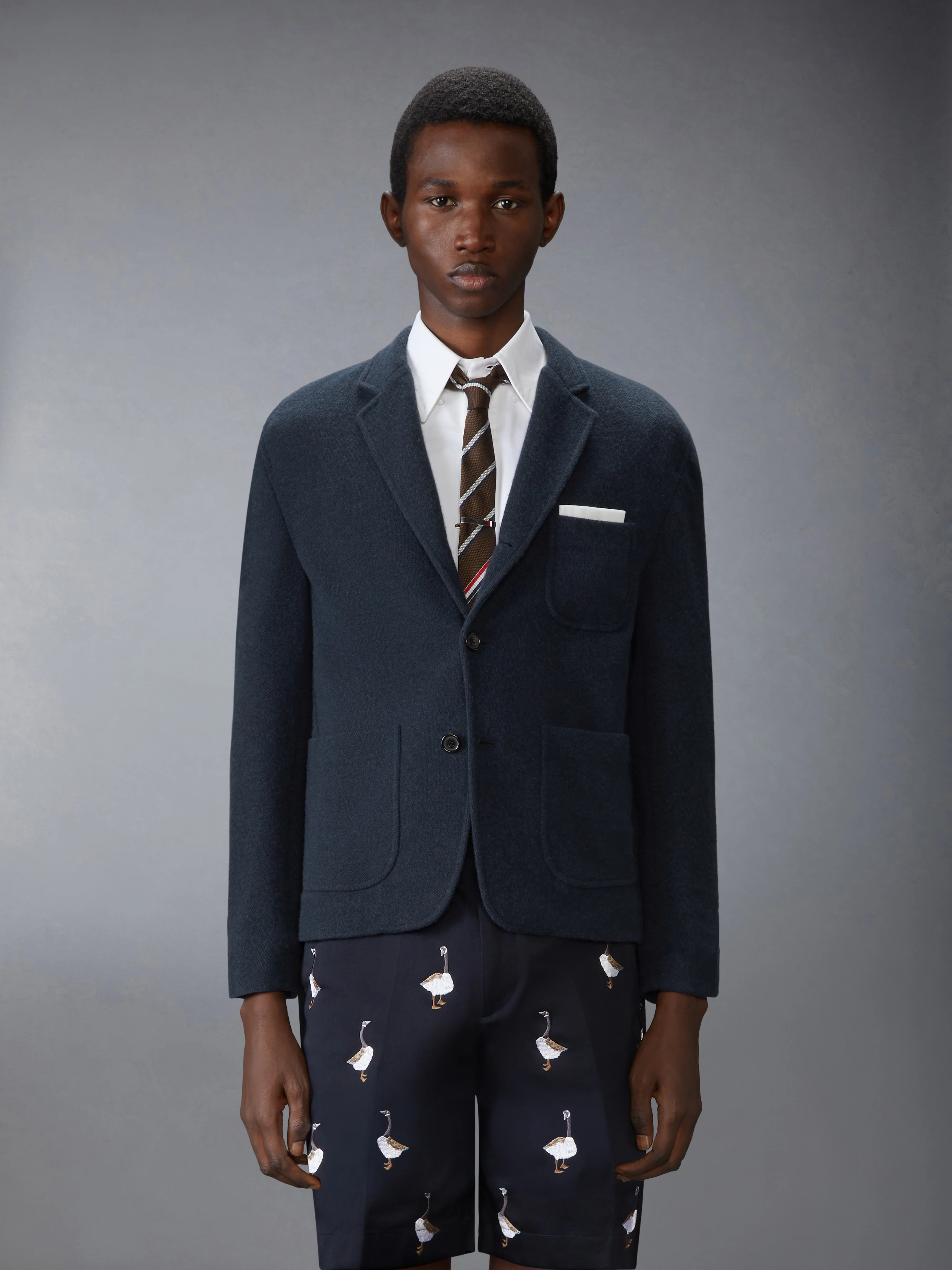 WOOL SILK PIQUE SACK JACKET
