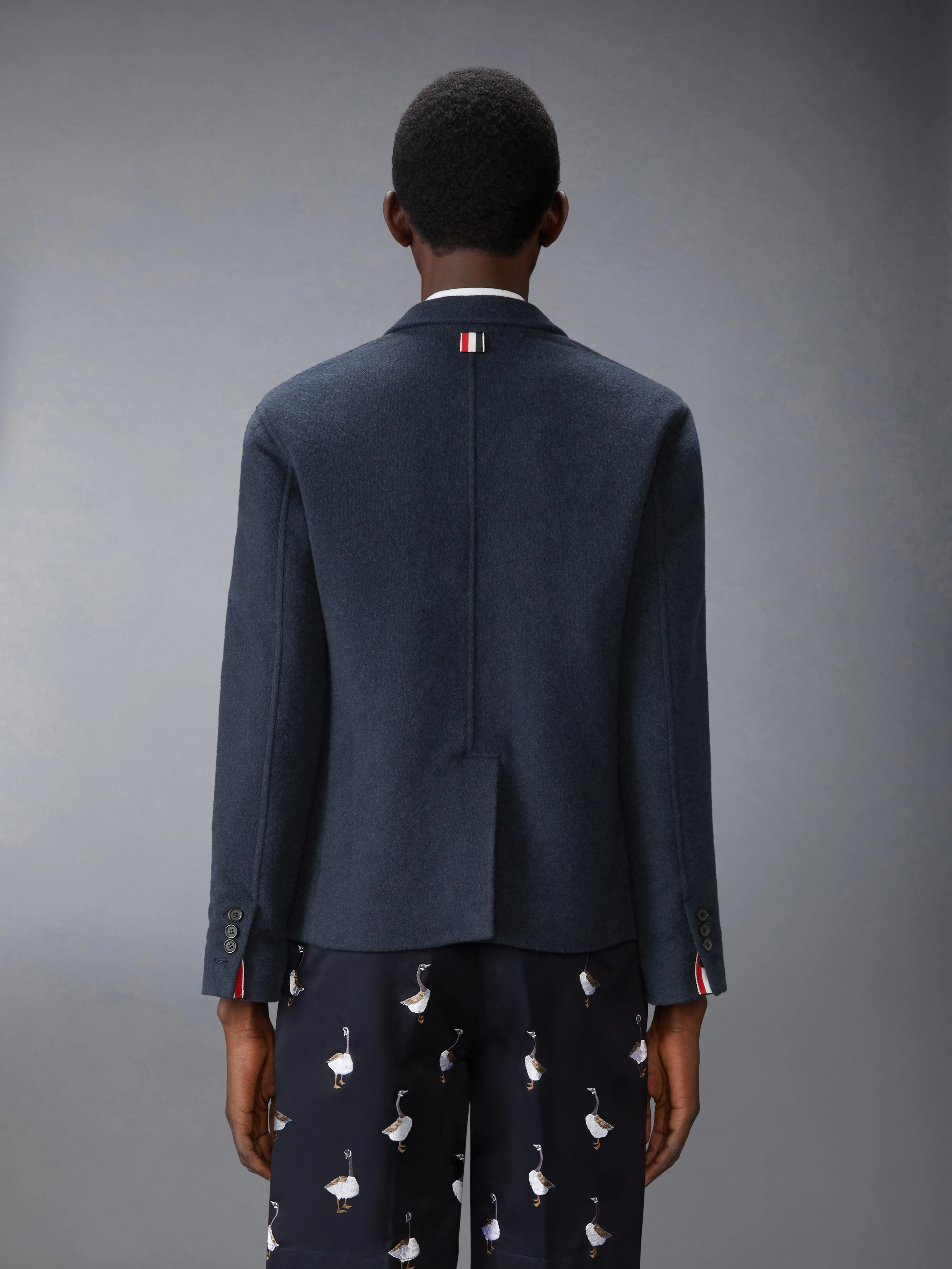 WOOL SILK PIQUE SACK JACKET
