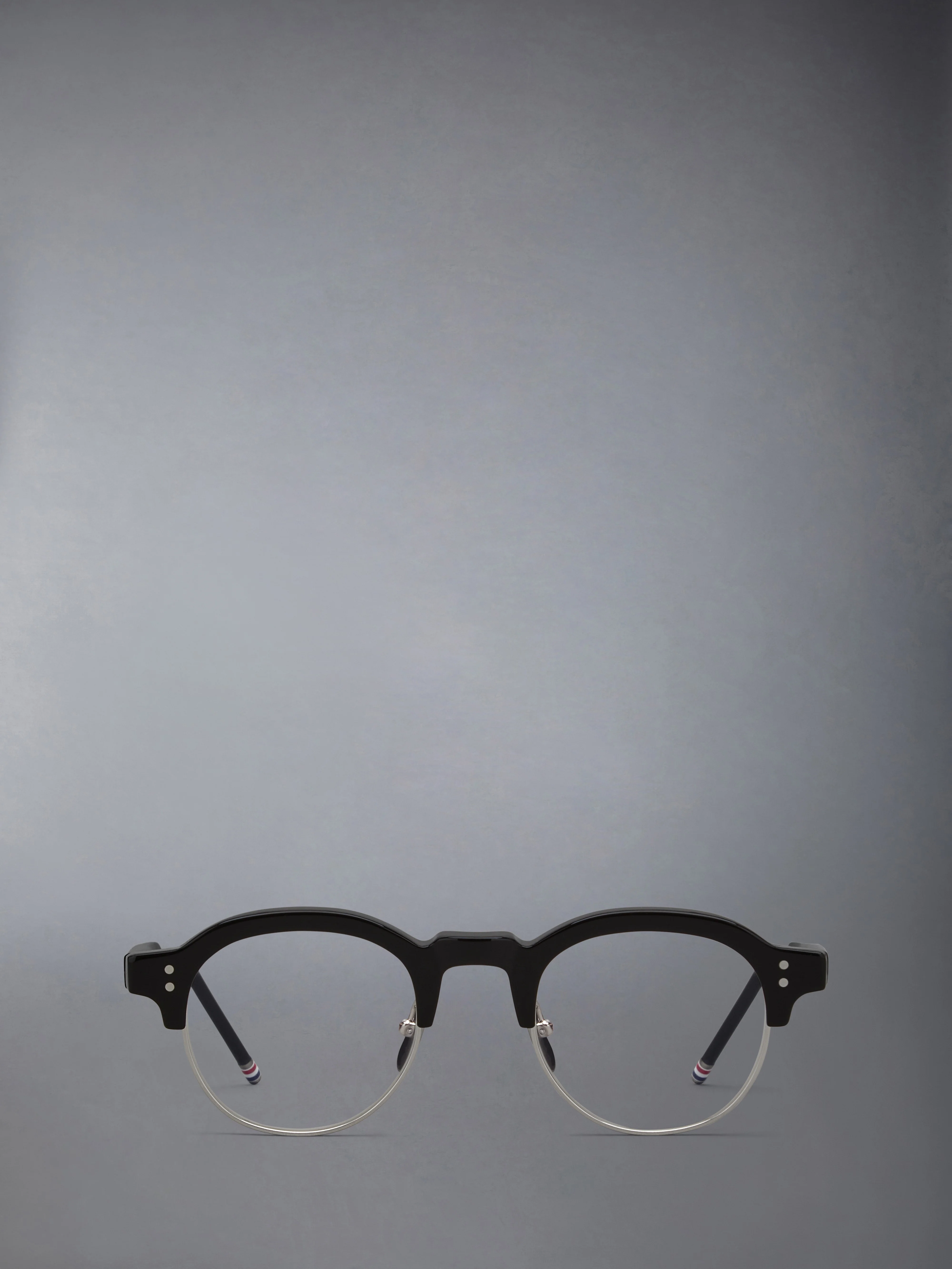 ACETATE AND TITANIUM OVAL EYEGLASSES