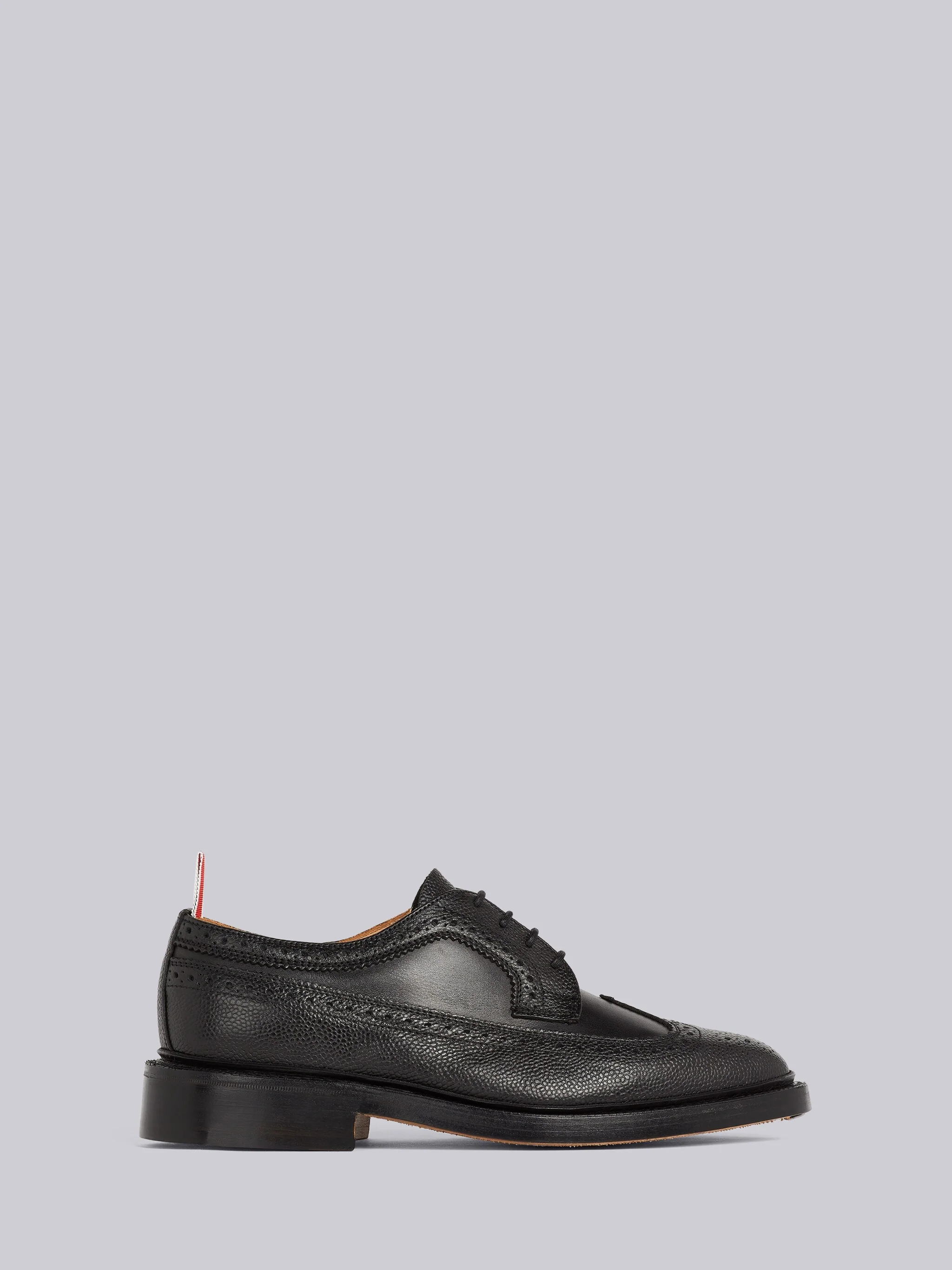 BLACK PEBBLED CALFSKIN MIX LONGWING BROGUE