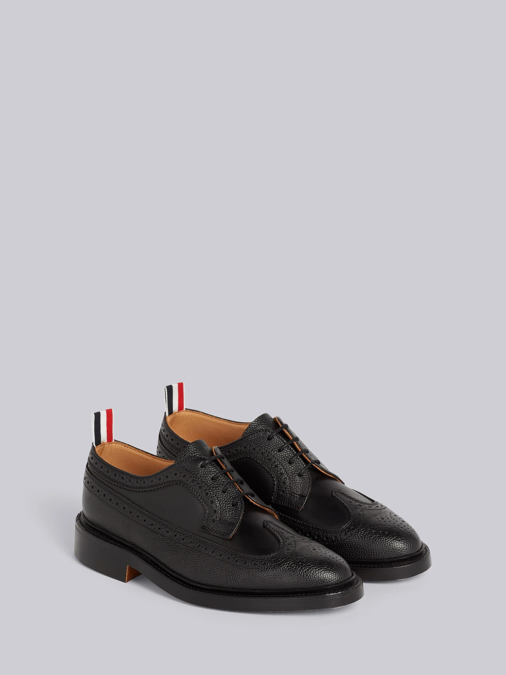 BLACK PEBBLED CALFSKIN MIX LONGWING BROGUE