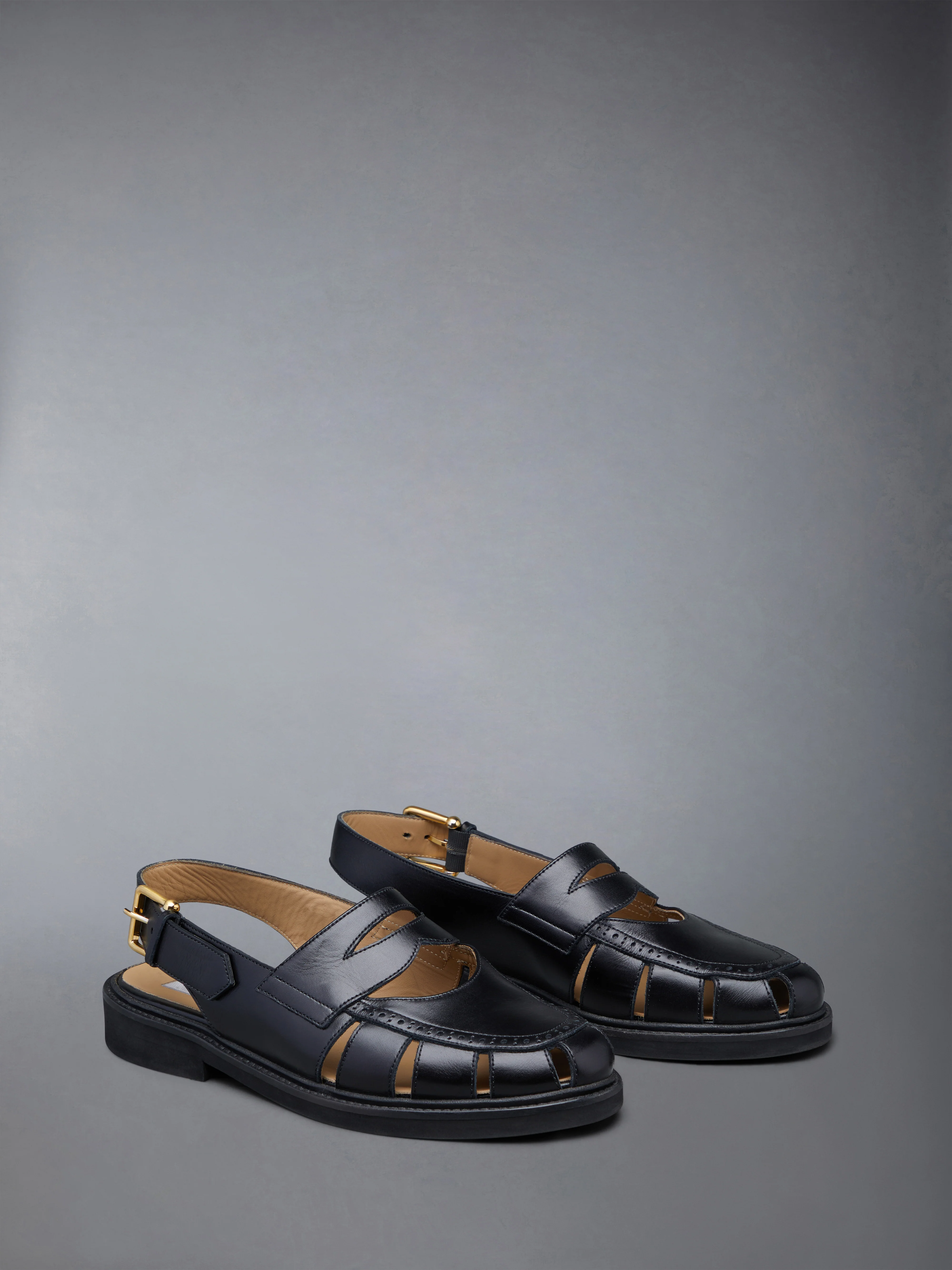 CALF LEATHER MICRO SOLE SLINGBACK PENNY LOAFER SANDAL