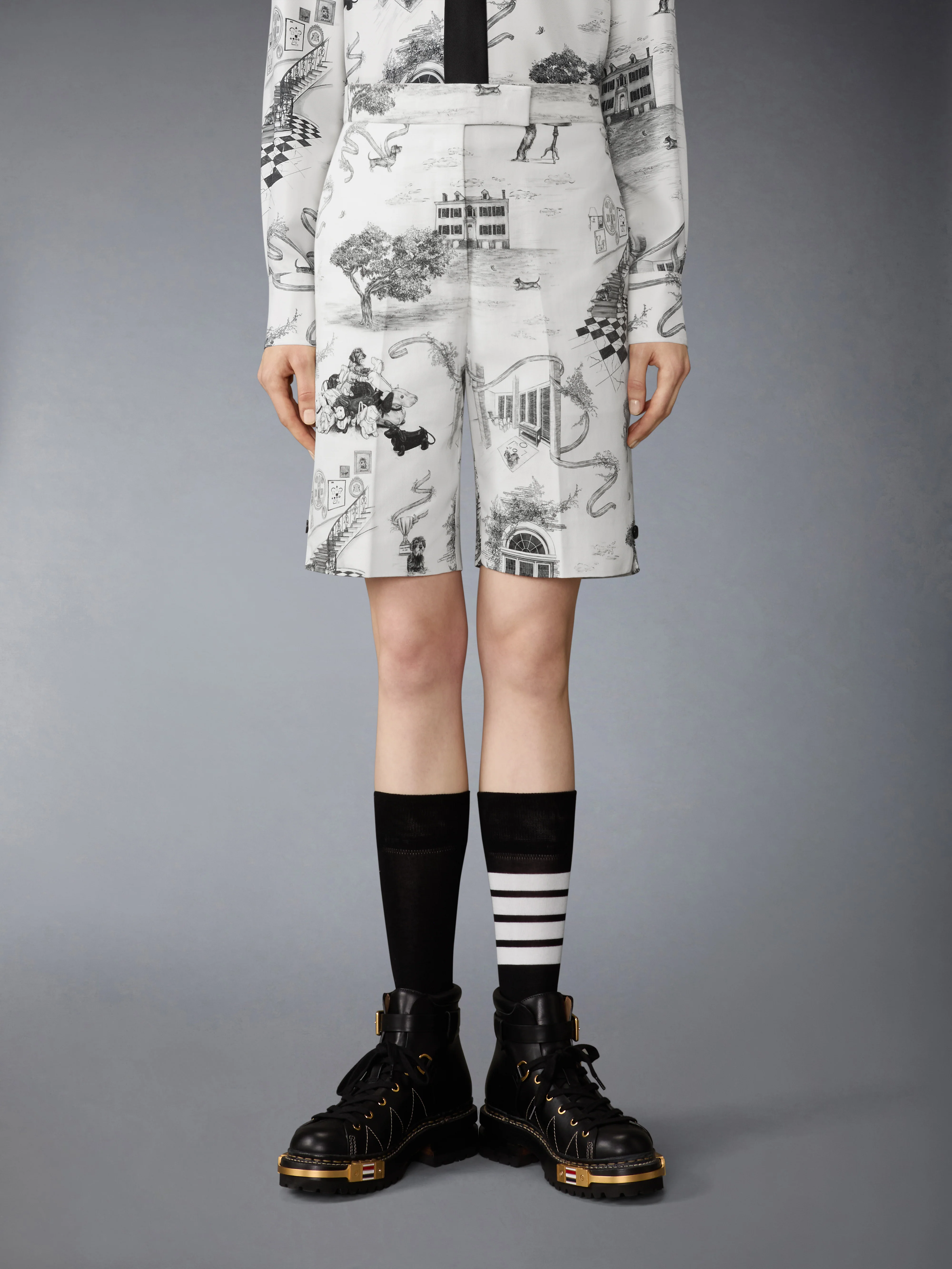 CANVAS HECTOR TOILE BERMUDA SHORTS