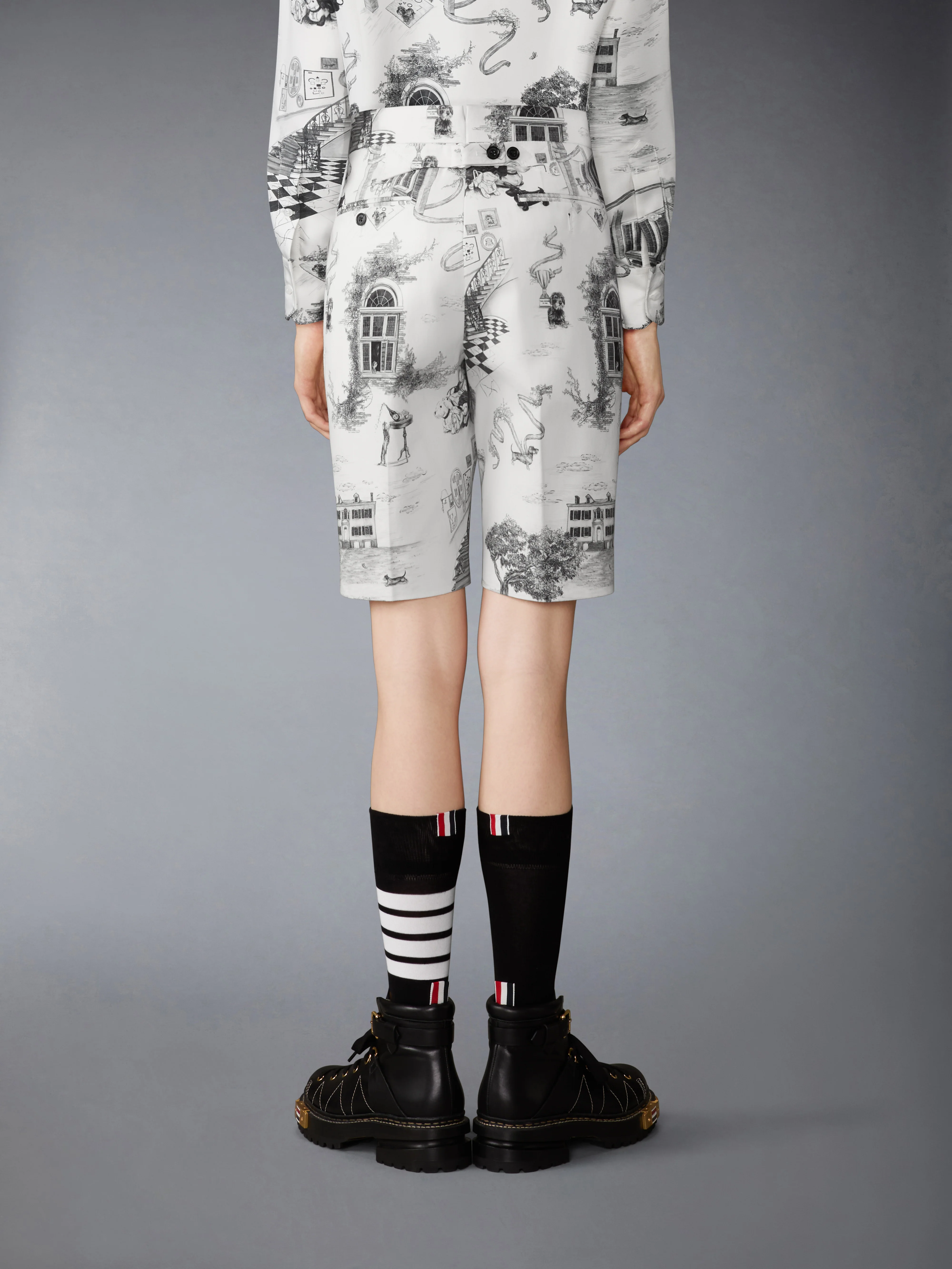 CANVAS HECTOR TOILE BERMUDA SHORTS