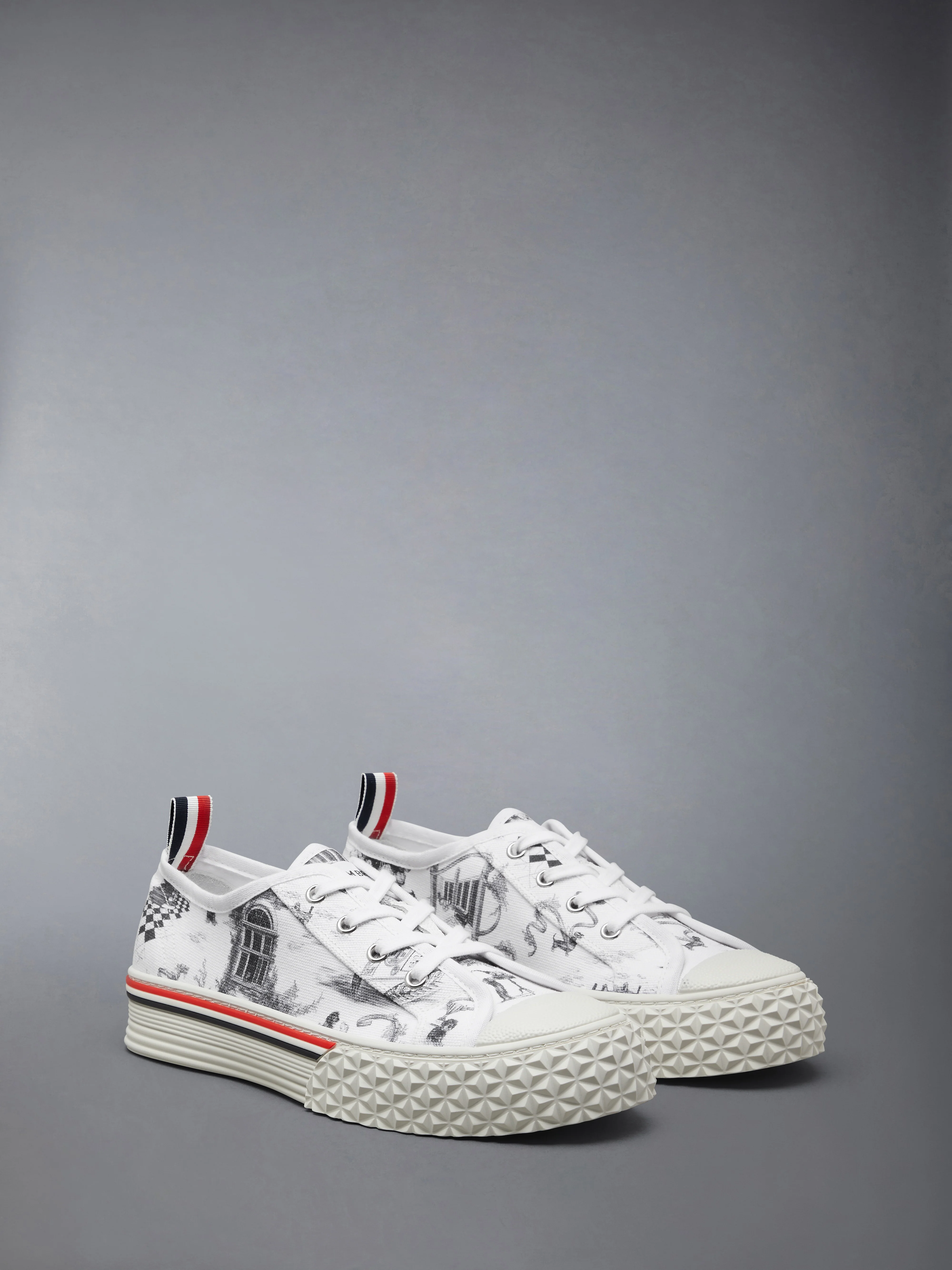 CANVAS HECTOR TOILE LOW TOP SNEAKERS