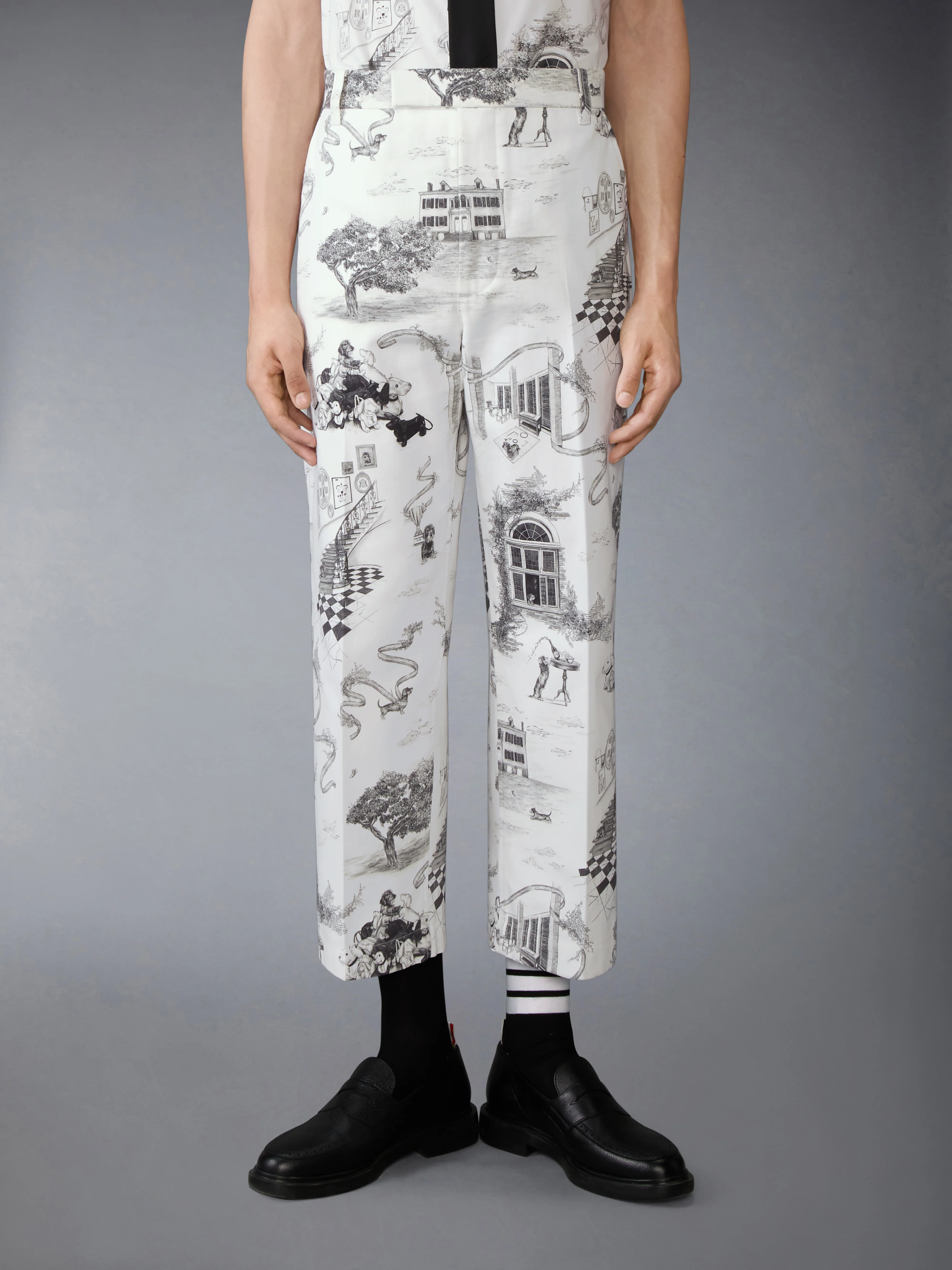CANVAS HECTOR TOILE UTILITY CHINO TROUSER