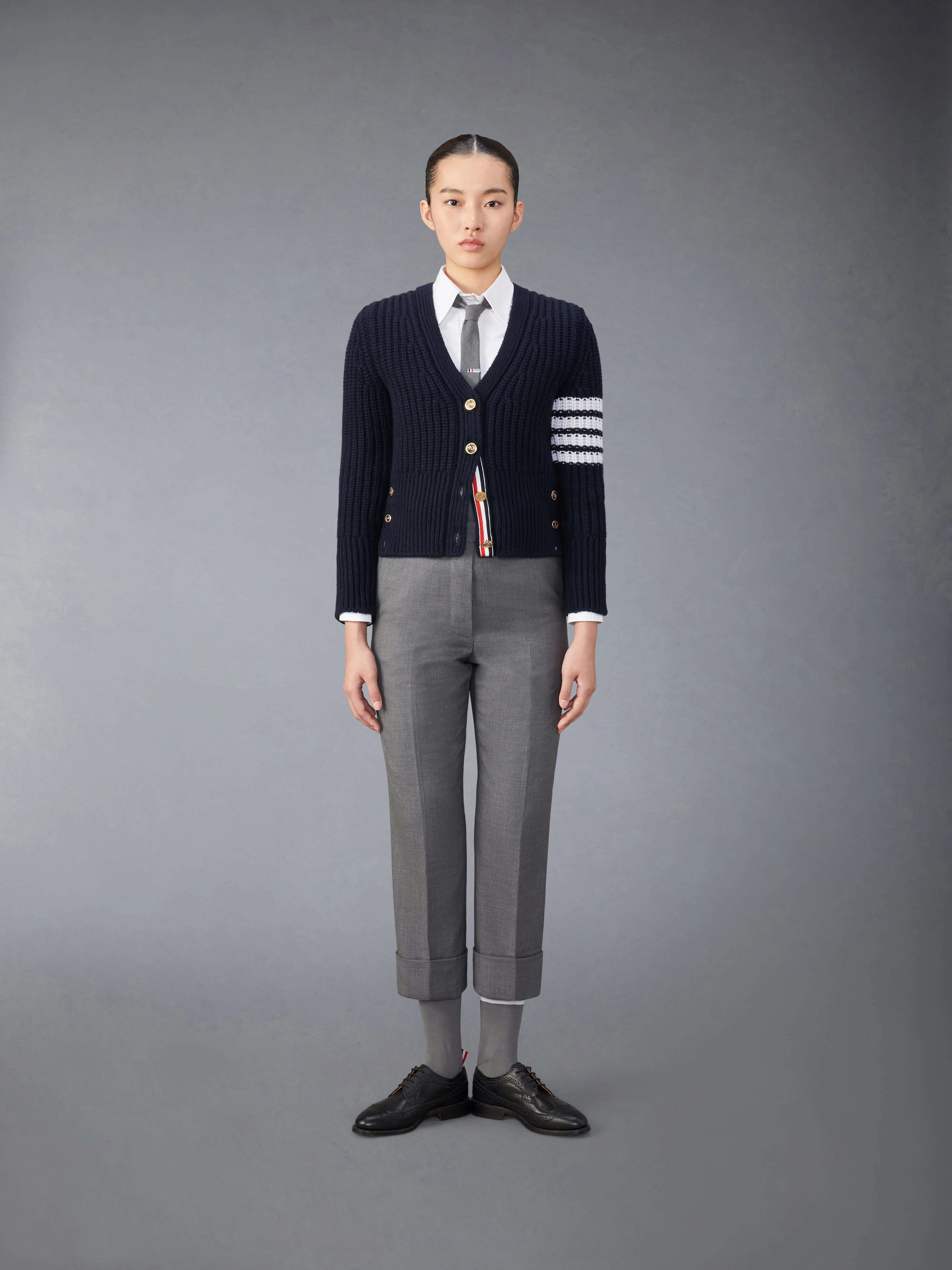 CASHMERE 4-BAR CLASSIC CARDIGAN