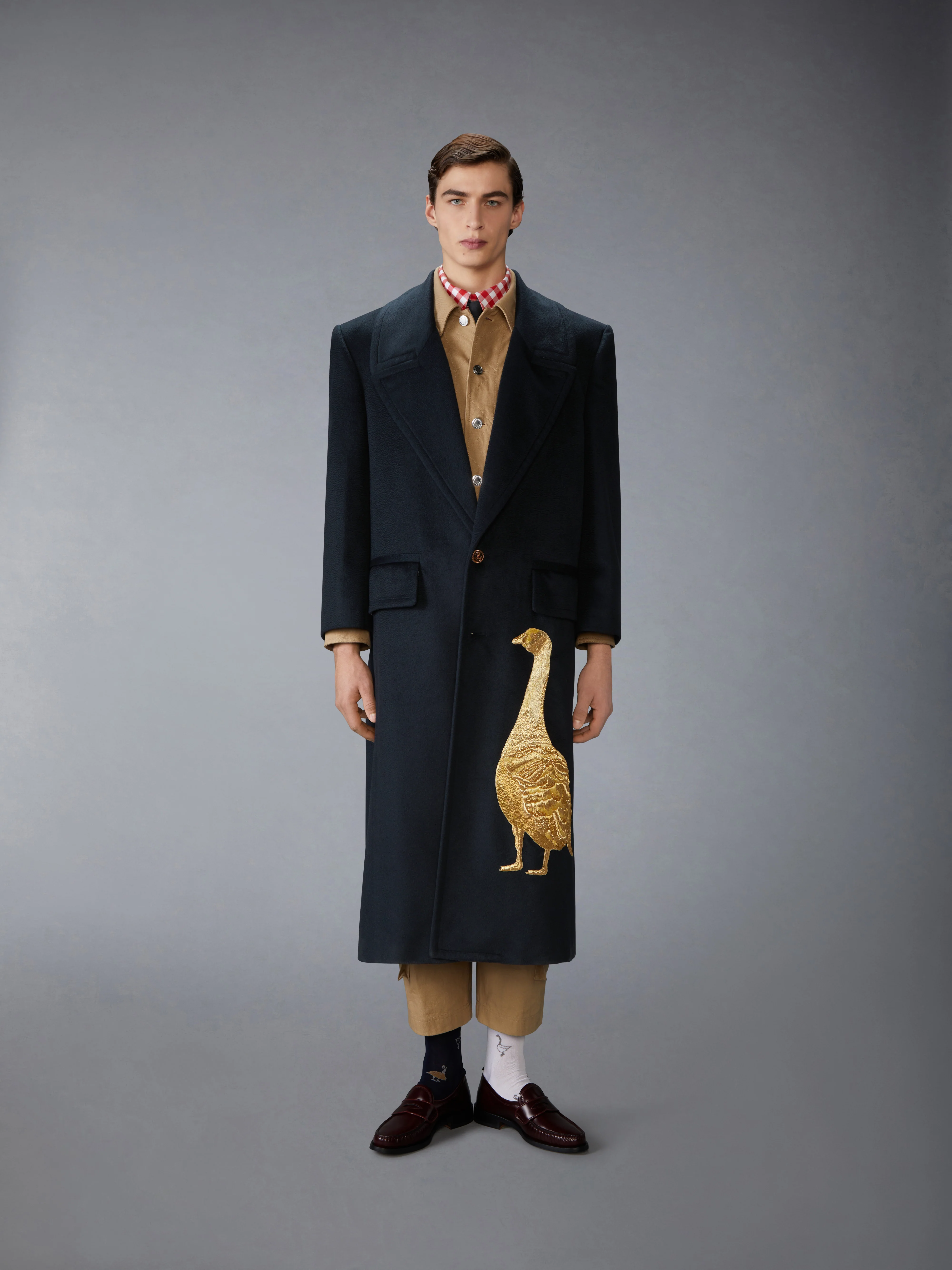 CASHMERE EMBROIDERED APPLIQUE OVERCOAT