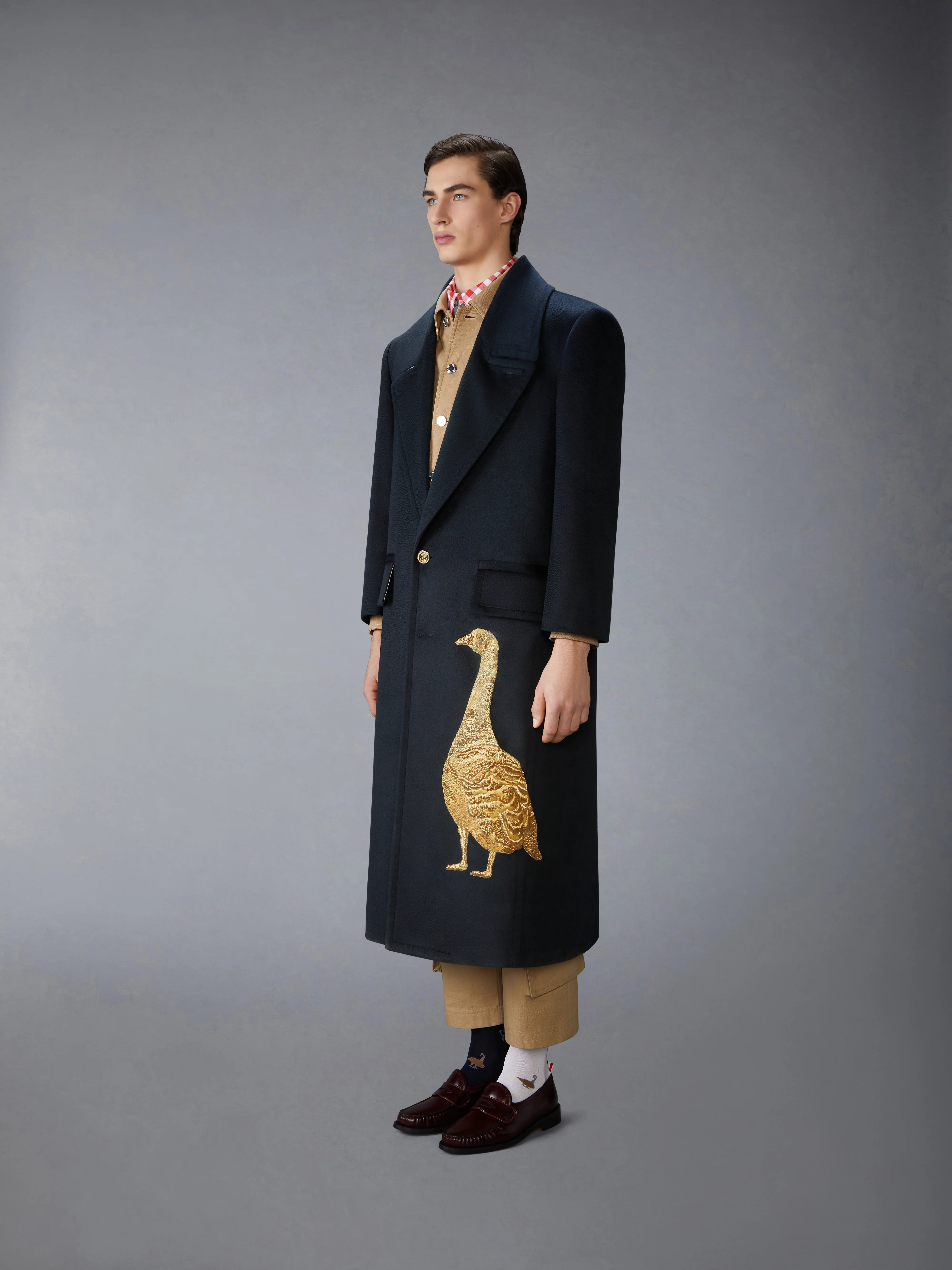 CASHMERE EMBROIDERED APPLIQUE OVERCOAT