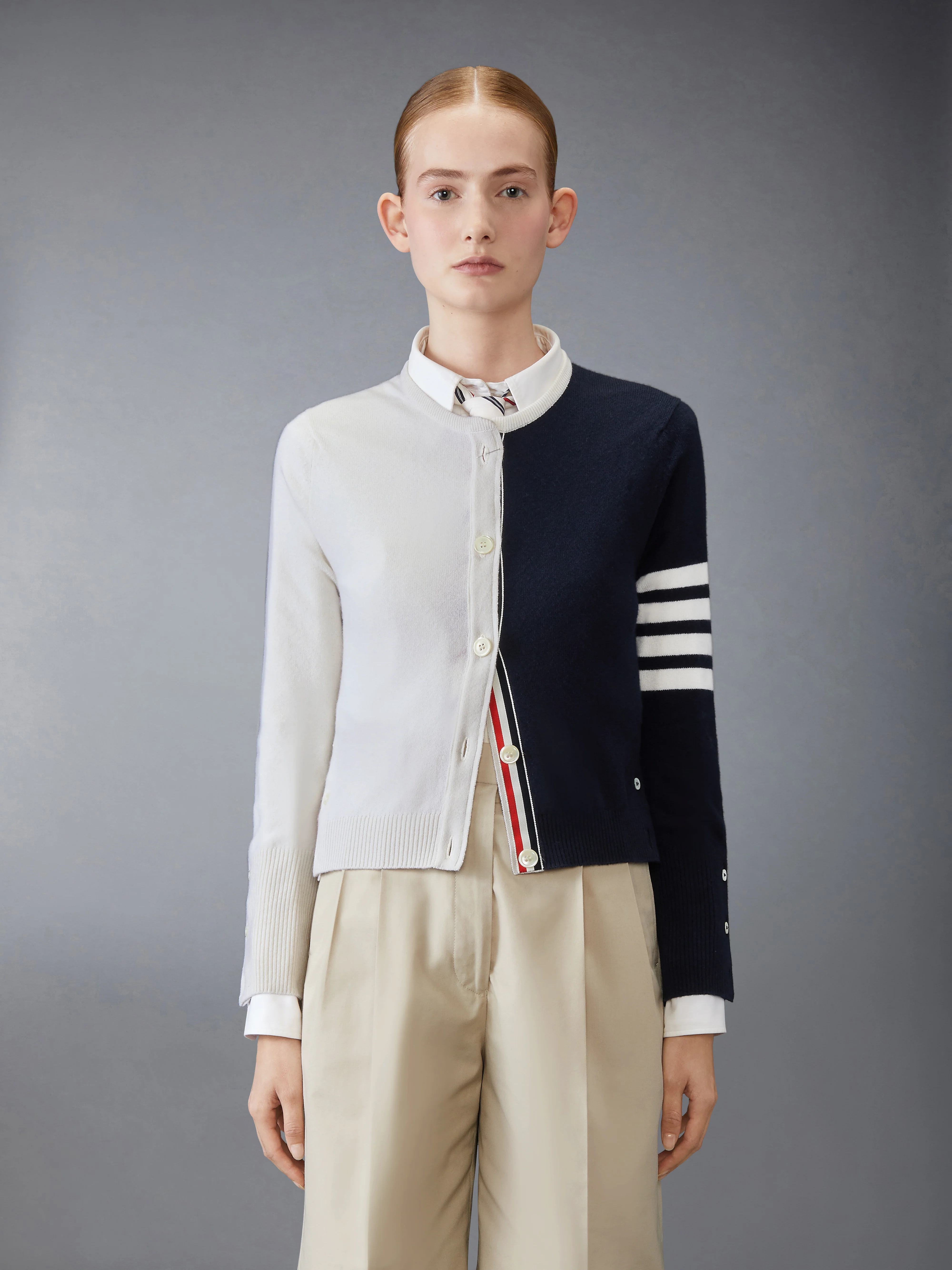 CASHMERE 4-BAR CROPPED CARDIGAN