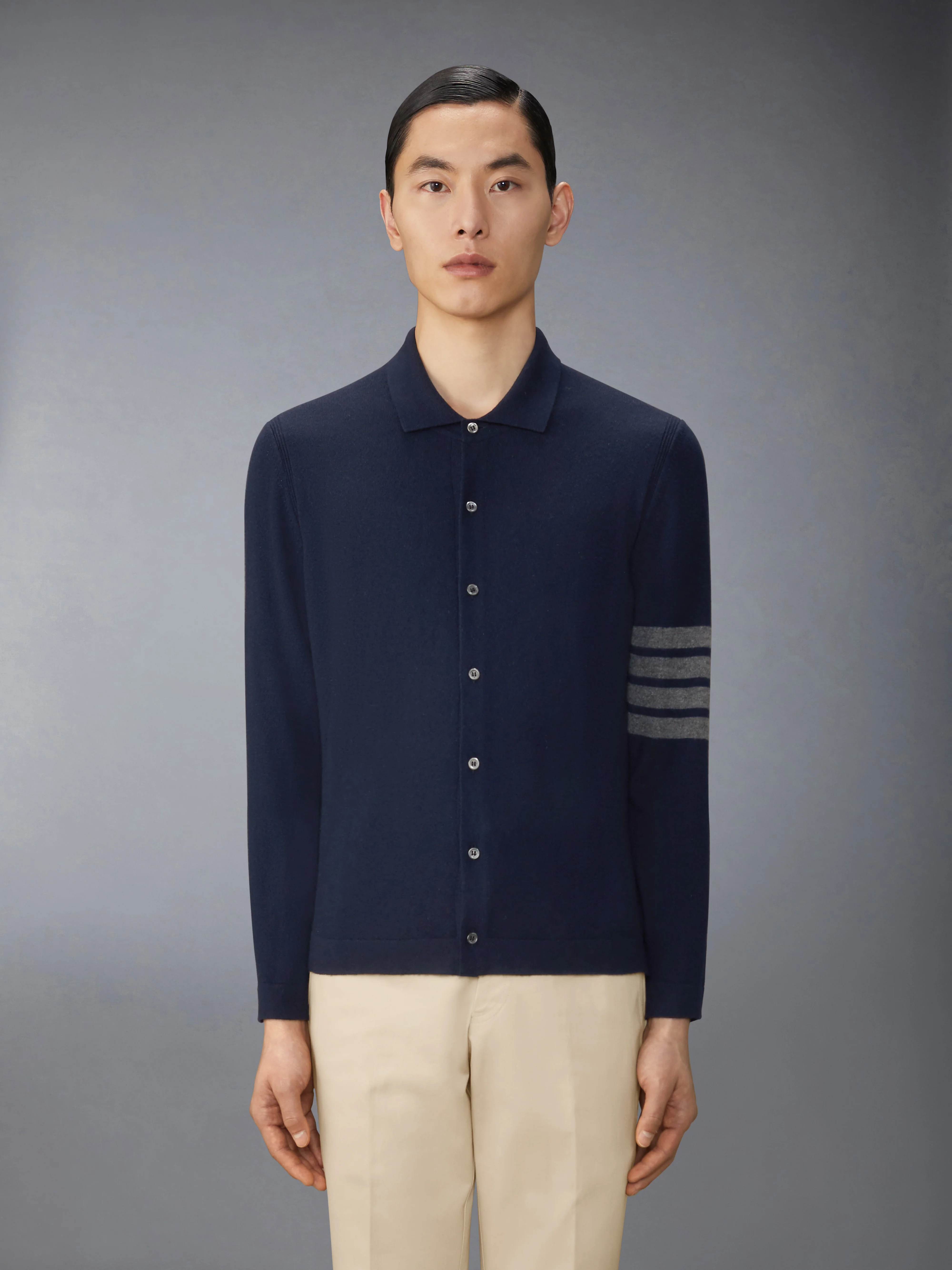 CASHMERE JERSEY STITCH 4-BAR SHIRT