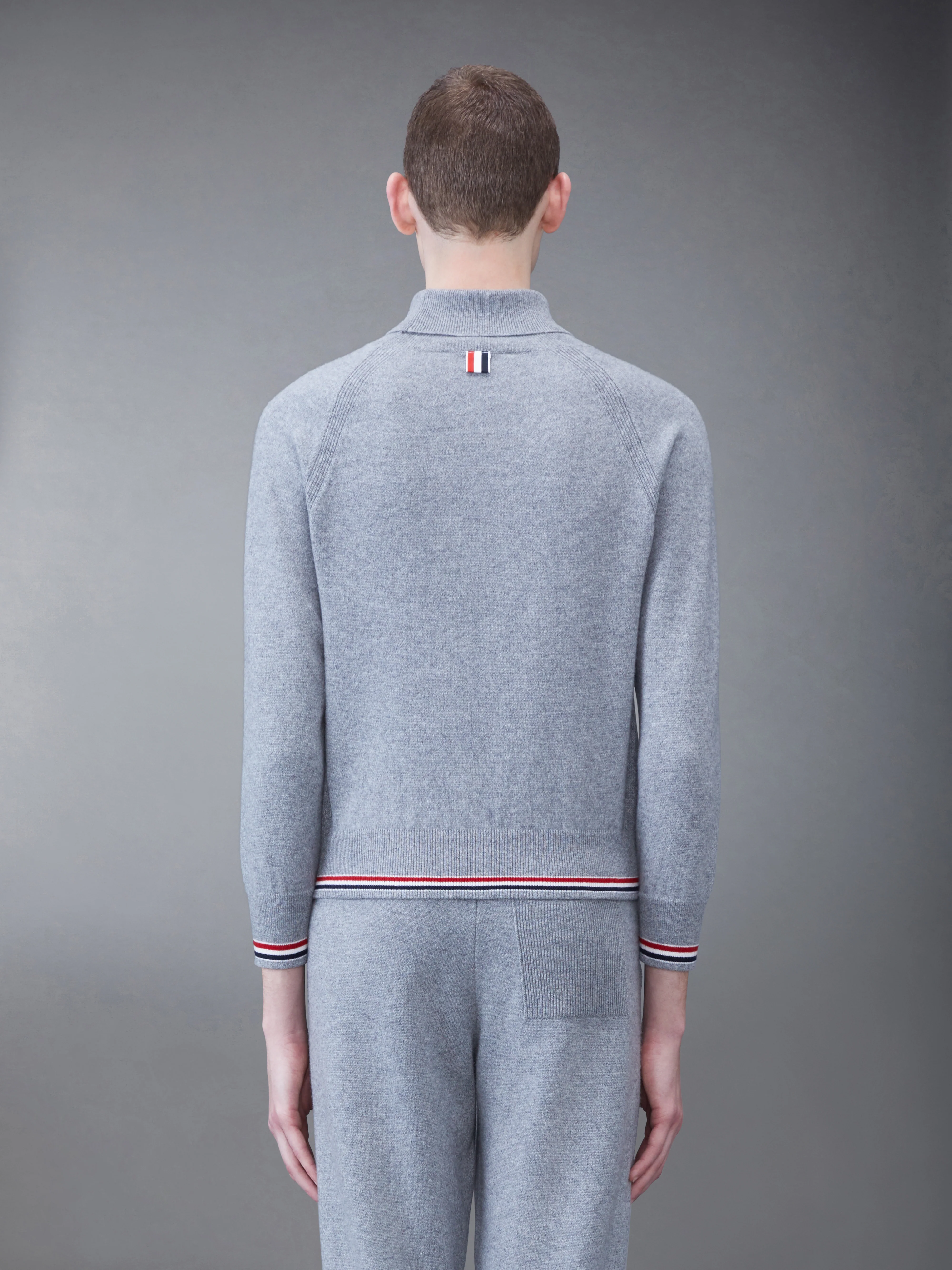 Cashmere Jersey Stripe Turtleneck