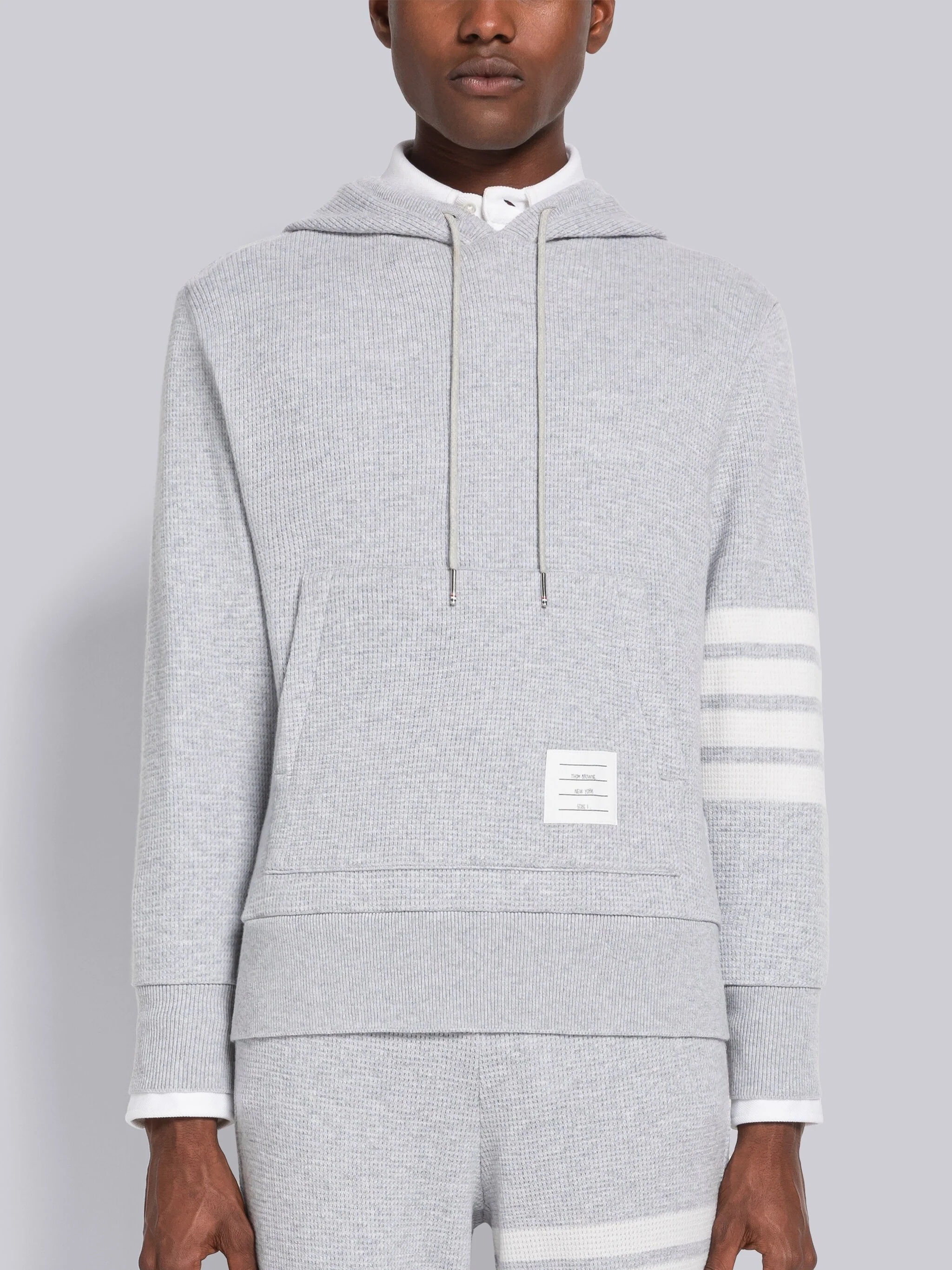 CASHMERE WAFFLE 4-BAR HOODIE PULLOVER